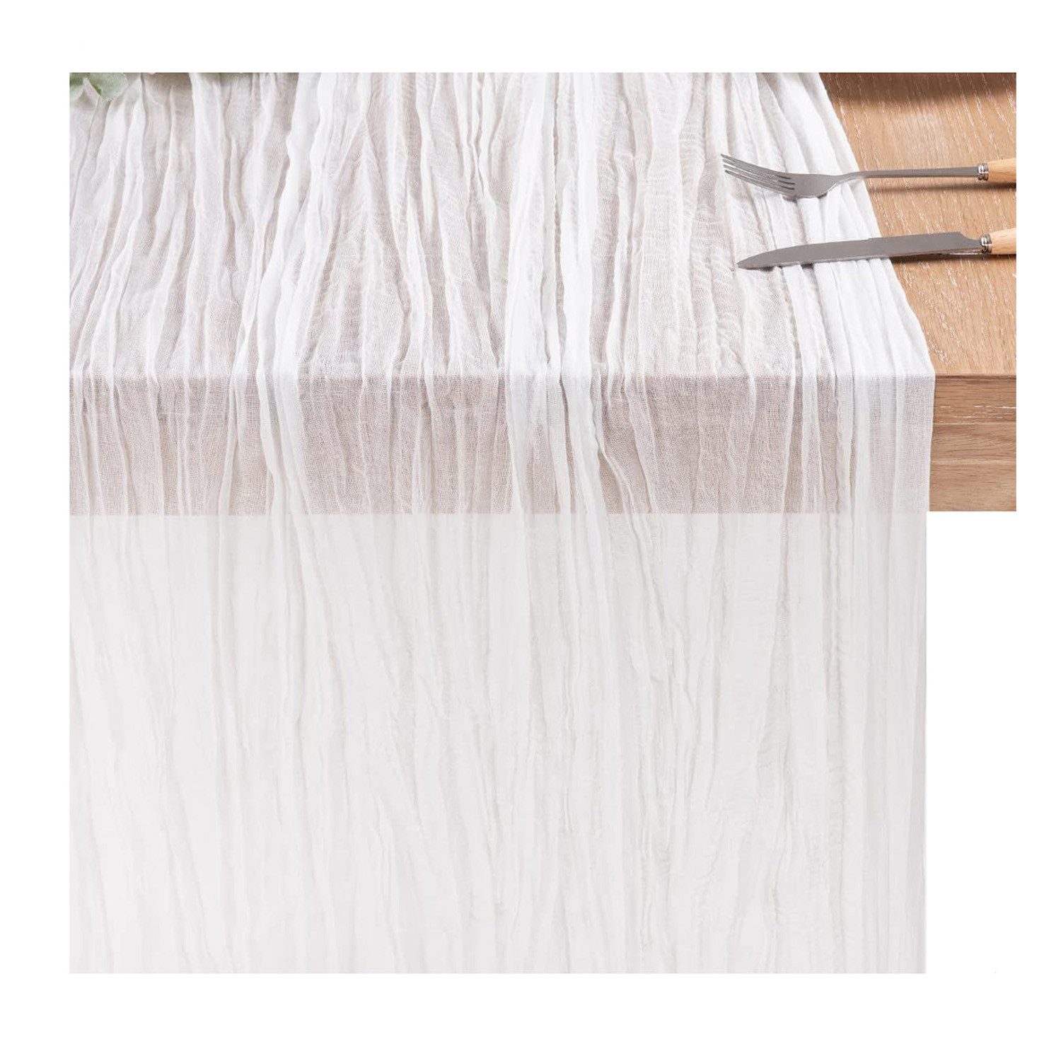 Zaewry Tischläufer Bali-Gaze mit Falten Tischdecke Bohemian Tabelle Flagge (1-tlg), 90 x 300 cm Romantische Tischdecke Dekoration