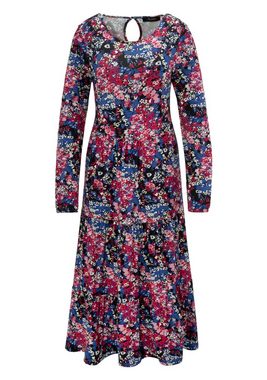 Aniston CASUAL Jerseykleid mit abstraktem Blumendruck - jedes Teil ein Unikat - NEUE KOLLEKTION