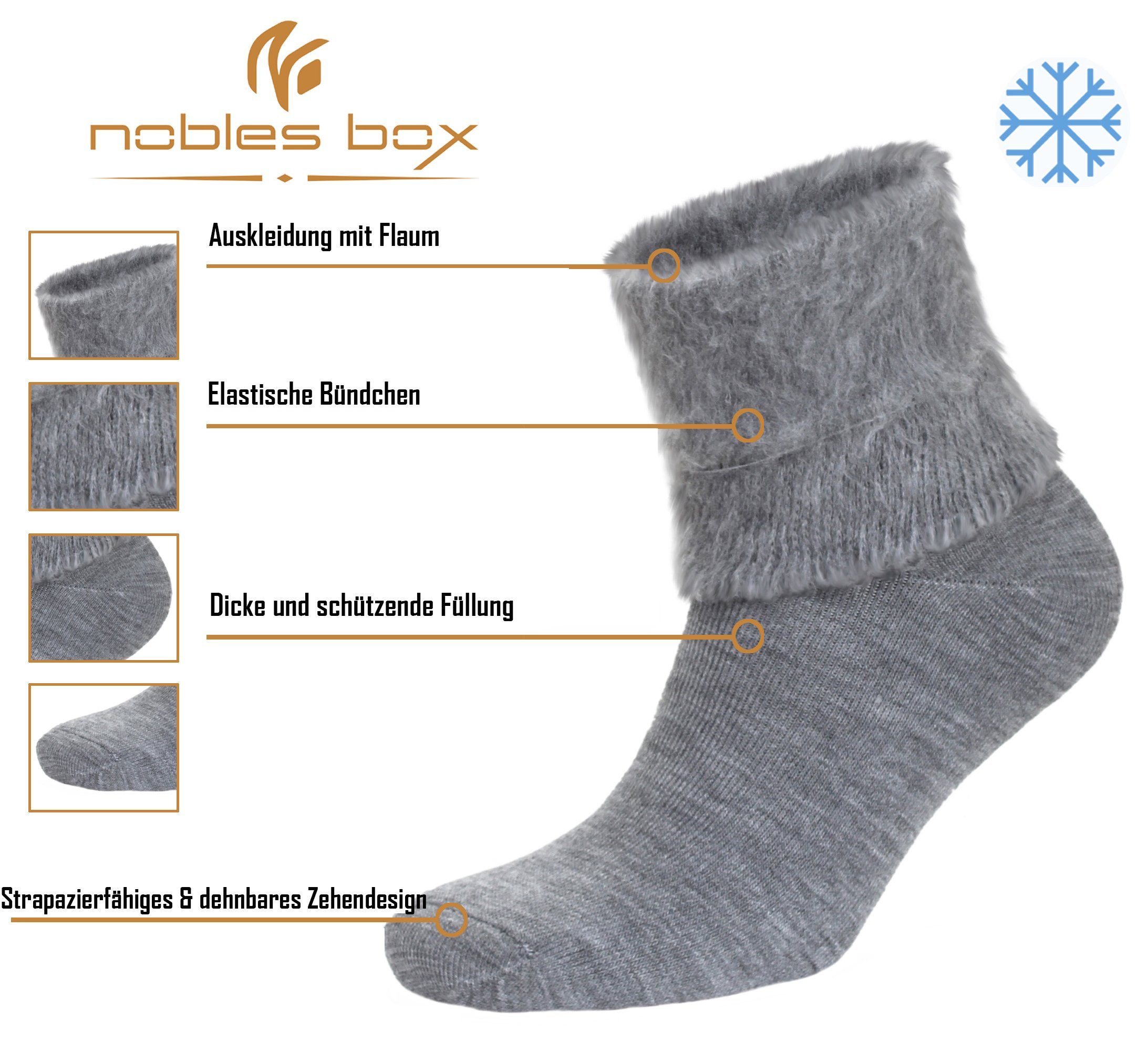 Damen NoblesBox 37-40 Thermosocken Grau Größe) 2-Paar, Wintersocken Damen Socken, Warme EU (Beutel, Arbeitssocken Damen