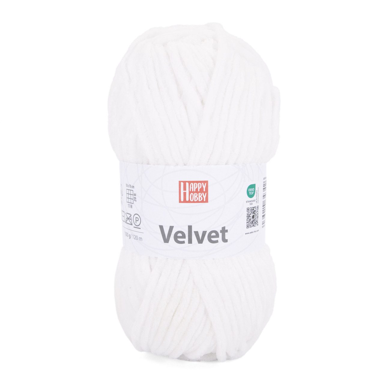 Gründl Happy Hobby Wolle Velvet 100 g weiß Häkelwolle