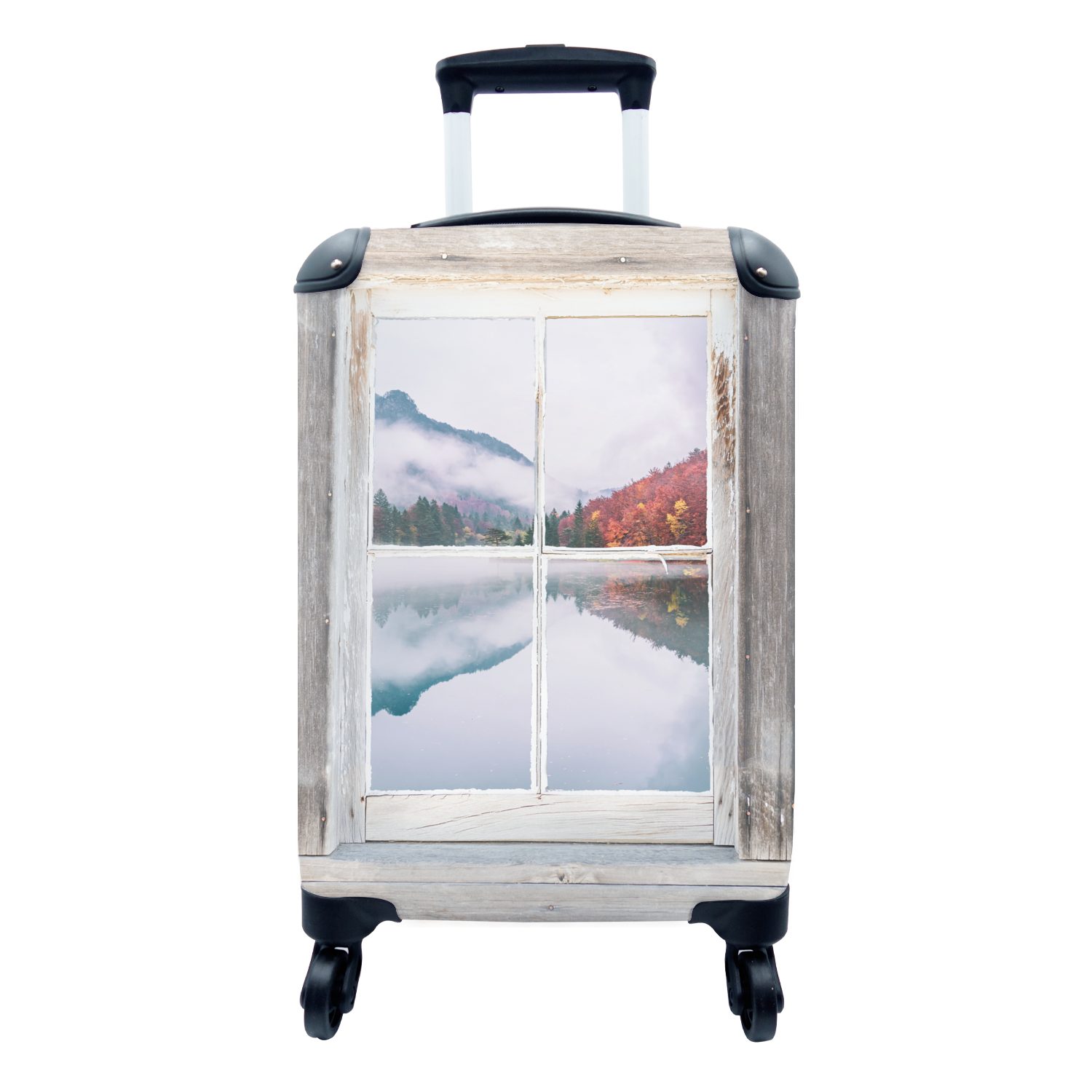 MuchoWow Handgepäckkoffer Aussicht - 4 Reisekoffer Reisetasche Ferien, Handgepäck Wasser, Rollen, - mit Herbst Trolley, für rollen