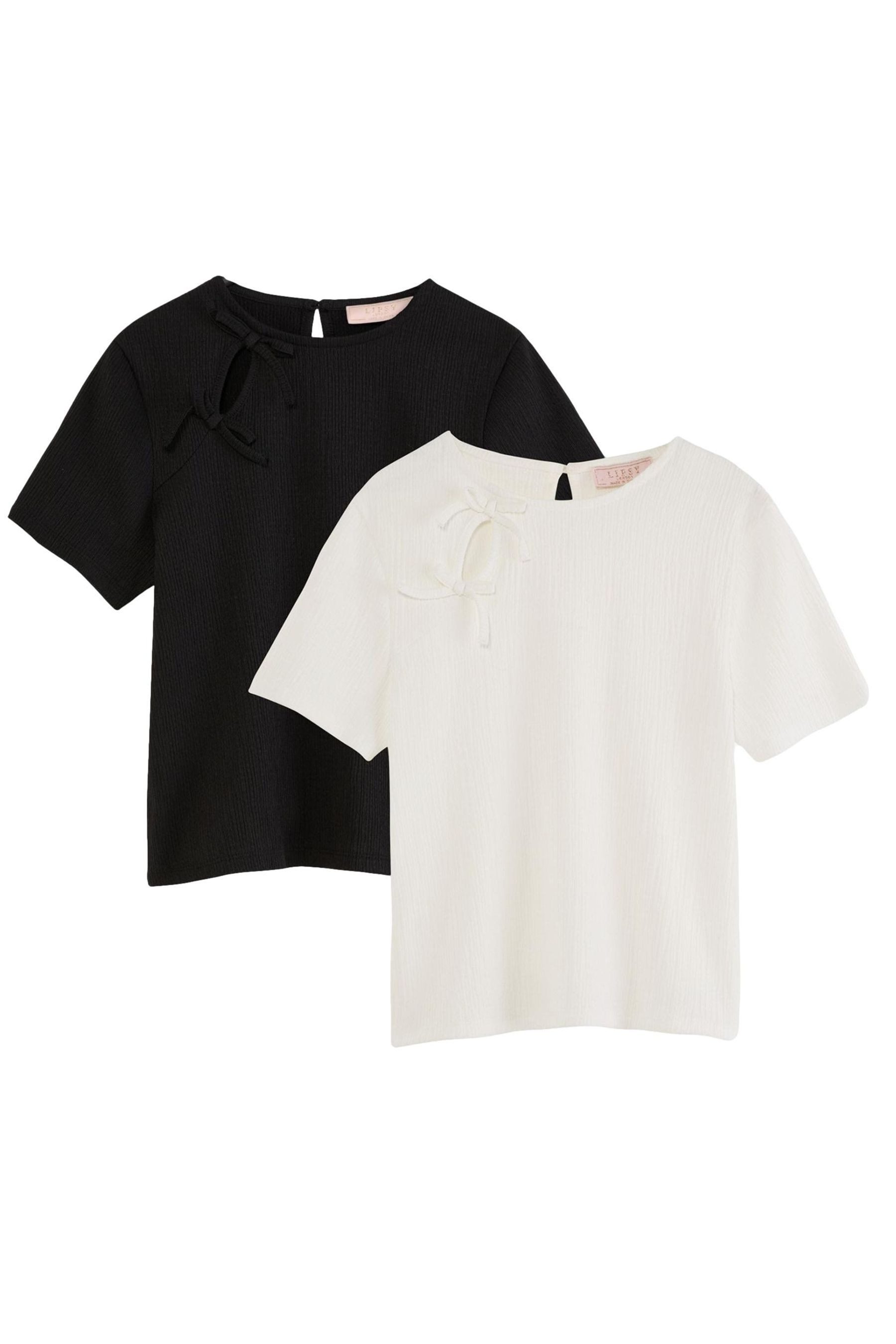 LIPSY Shirtbluse Lipsy Oberteile mit Schleifenverzierung, 2er-Pack (2-tlg)