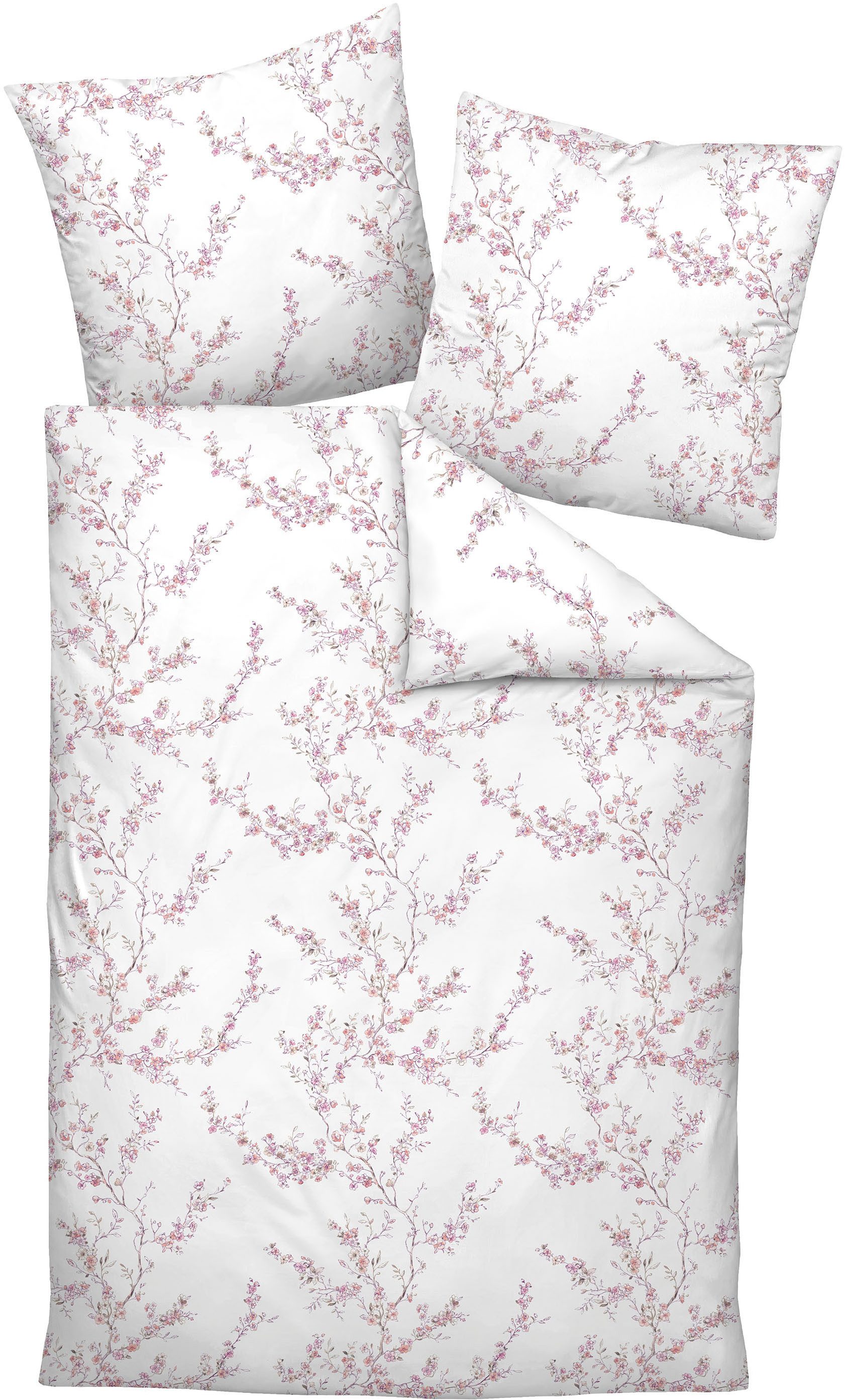 Janine Bettwäsche Milano 4510445104 06 155x200,80x80, Mako-Satin, mit Reißverschluss