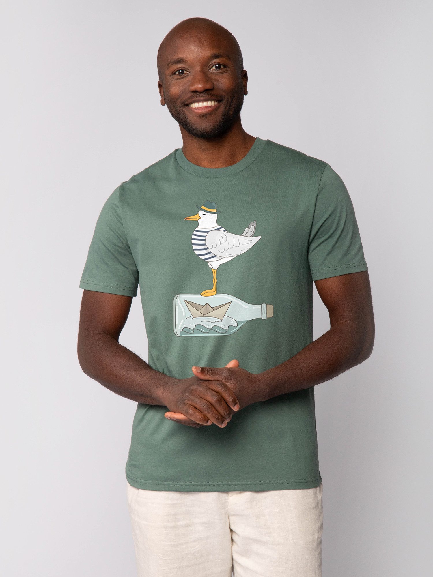 T-Shirt Möwe mit Hut