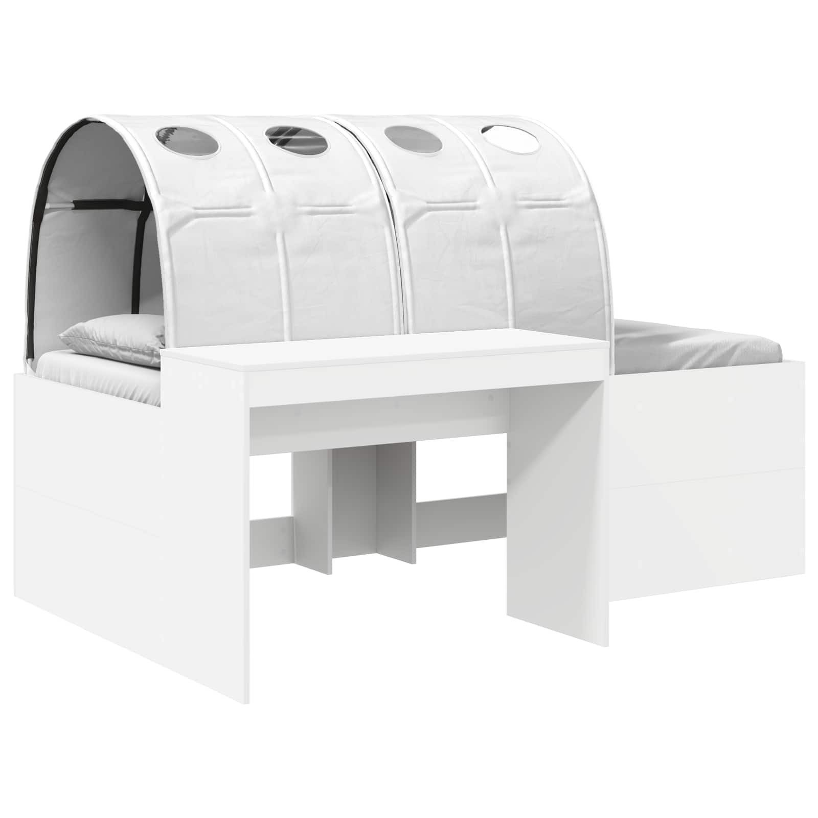 vidaXL Bett Bett mit Tunnel 3 stk. Weiß Holzwerkstoff (3-tlg)