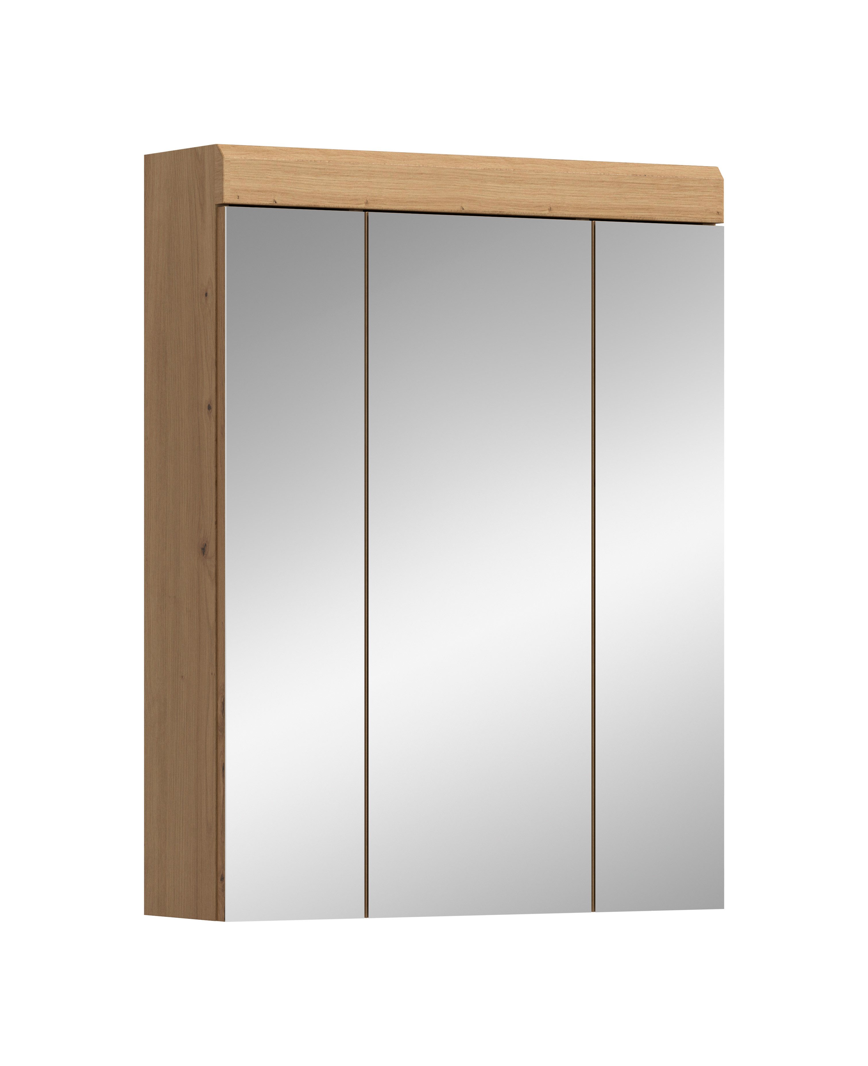 furnling Badezimmerspiegelschrank Scott 3 Türen, 9 Fächer, Spiegeltüren, Badmöbel, Badschrank, Spiegelschrank