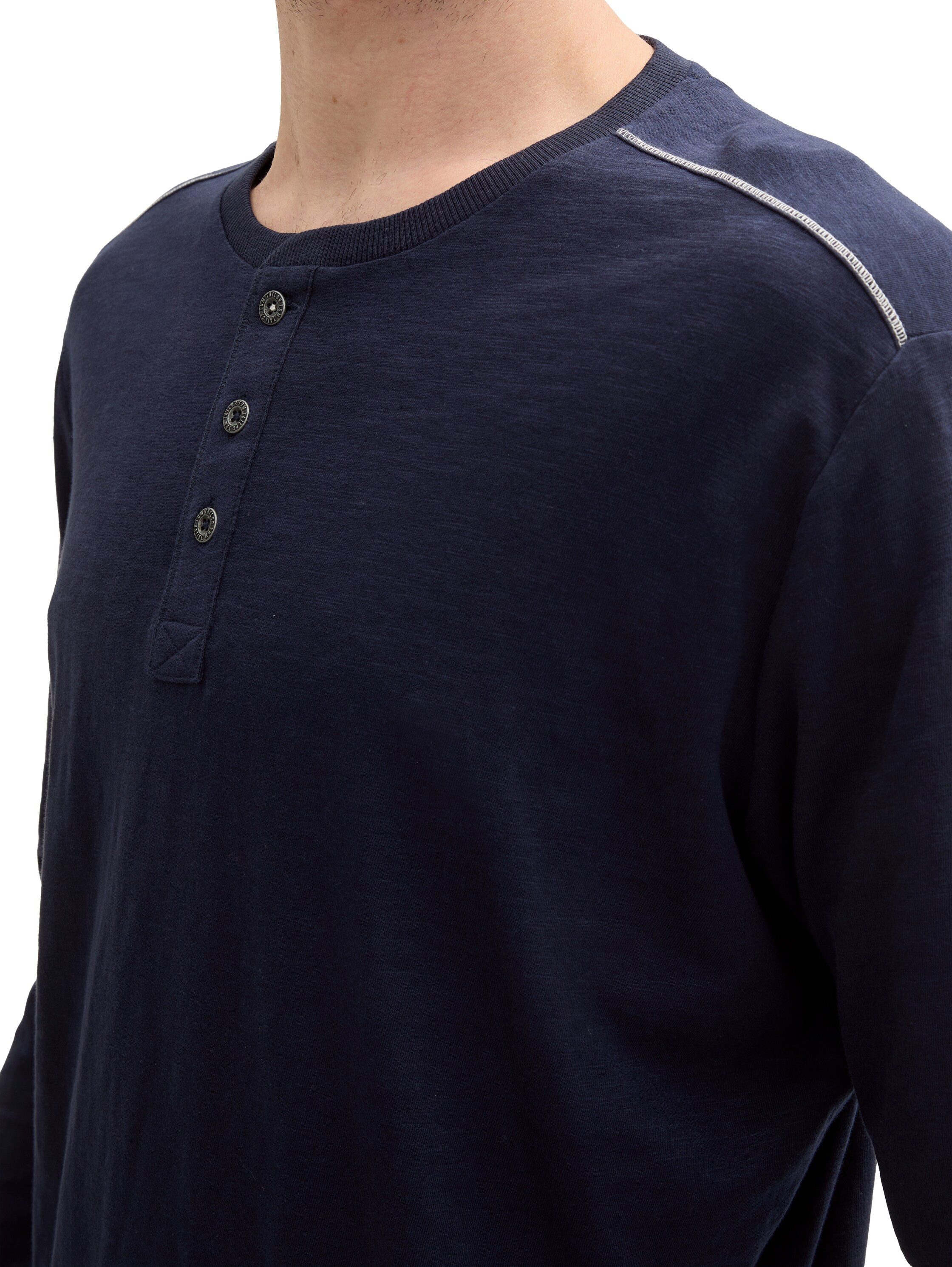 TOM TAILOR Langarmshirt mit Knopfleiste