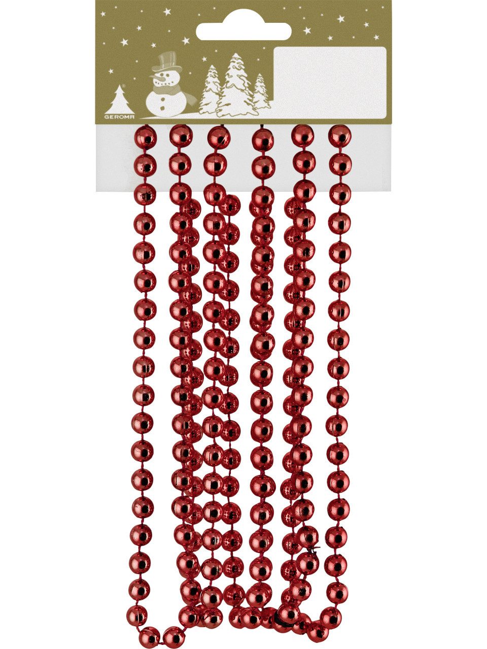 Kunstgirlande Perlenkette aus Kunststoff 180 cm rot, Rodermund