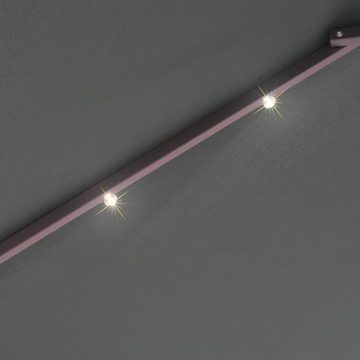 vidaXL Sonnenschirm Sonnenschirm Ampelschirm mit LED-Beleuchtung 300 cm Metallmast