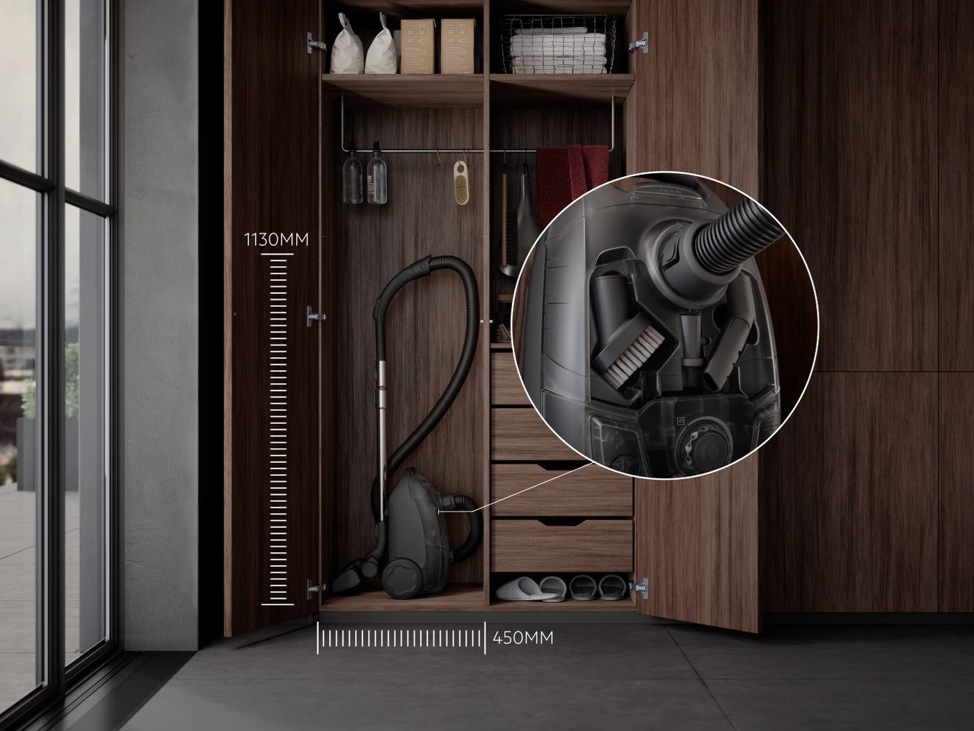 AEG Bodenstaubsauger AB51C1DB Kabel Beutelsauger, 750 W, mit Beutel, kompakt. leicht, hohe Saugleistung, 99,99% Filter