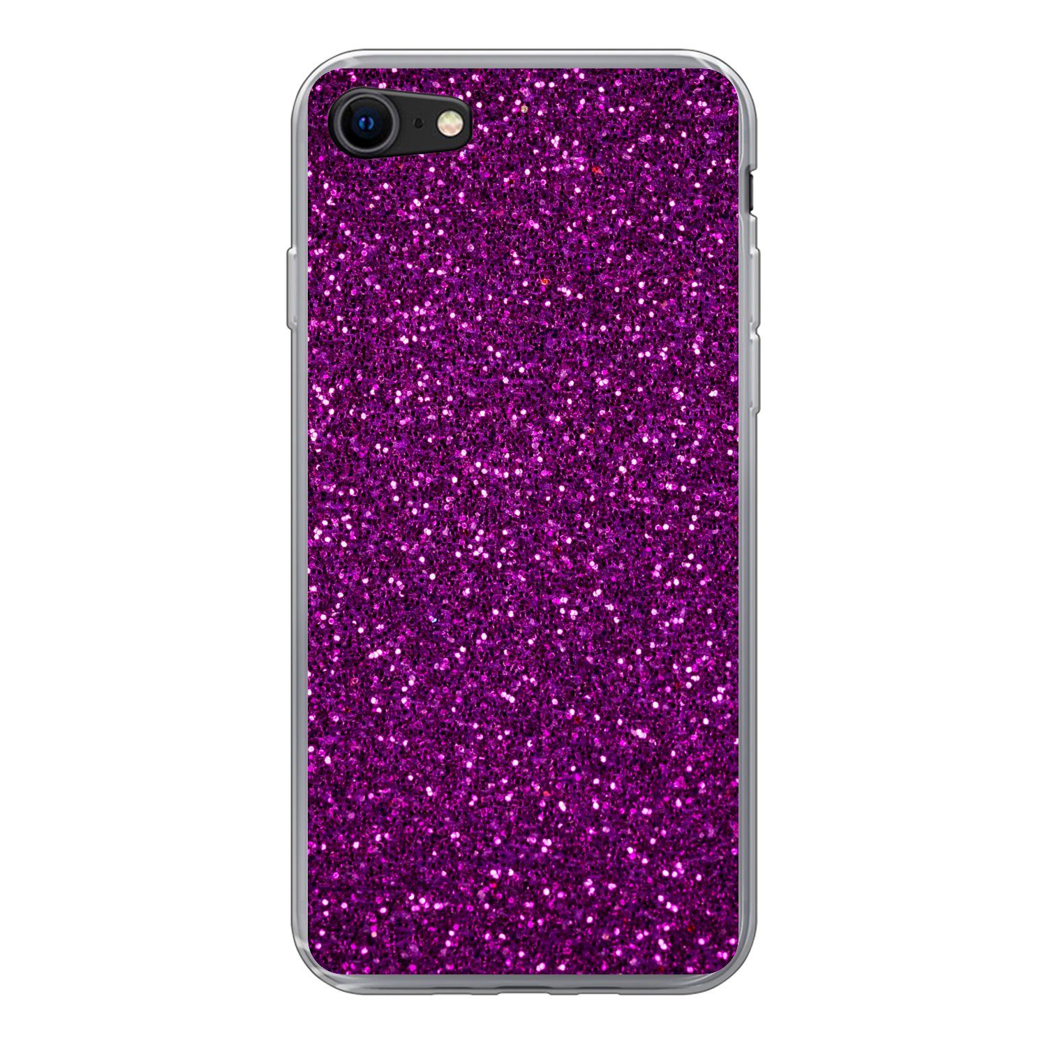 MuchoWow Handyhülle für Apple iPhone 8 Lila - Rosa - Muster - Abstrakt, Smartphone-Bumper, Print, Handy Schutzhülle Dünn