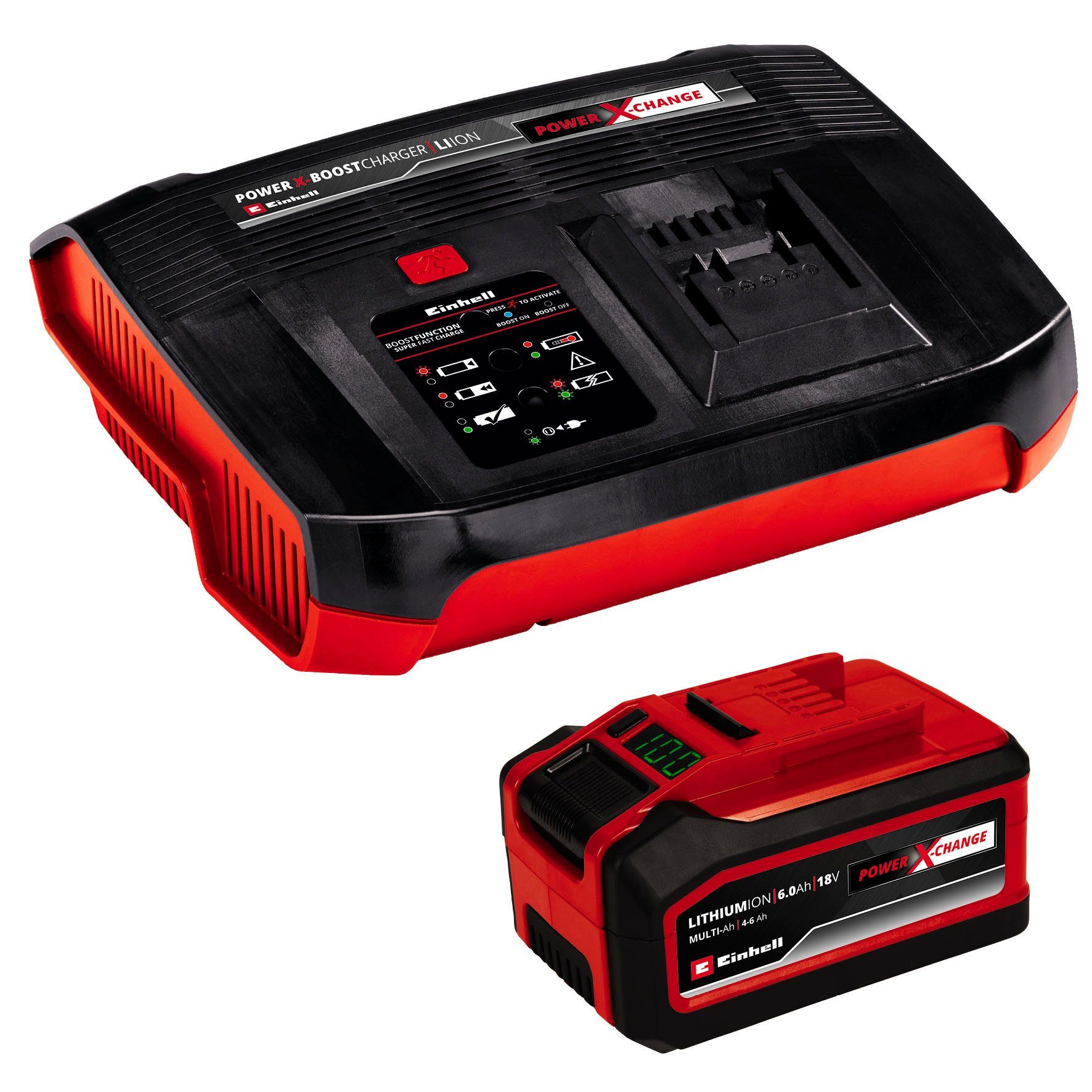 Einhell PXC-Starter-Kit 18V 4-6Ah & 6A Boostcharger Akku-Ladestation (Packung, 2-tlg., inkl. Akku)