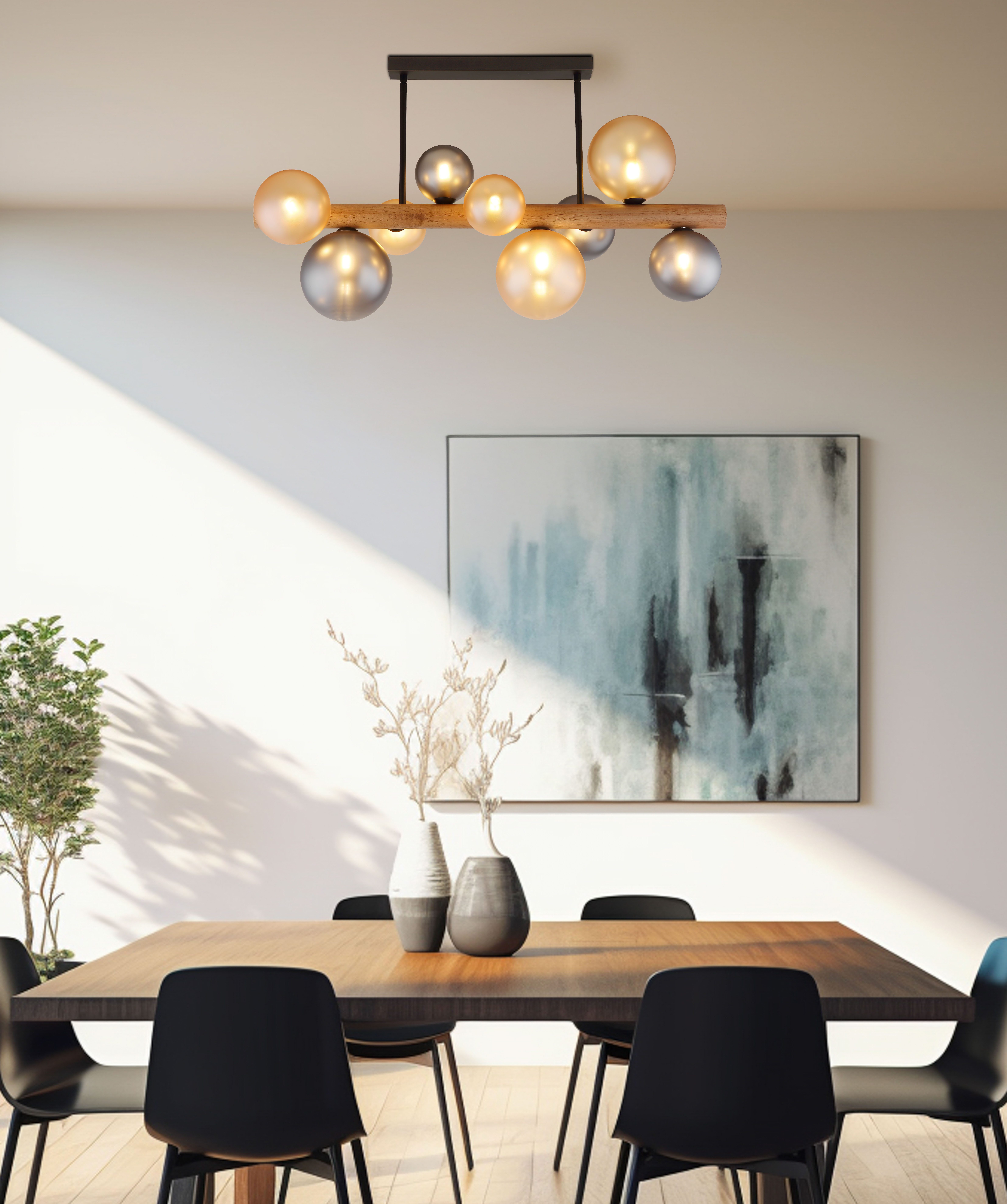 GLOBO LIGHTING Deckenleuchte RIHA, ohne Leuchtmittel, Deckenlampe Wohnzimmer-Leuchte Schlafzimmer-Leuchte Flur Küche