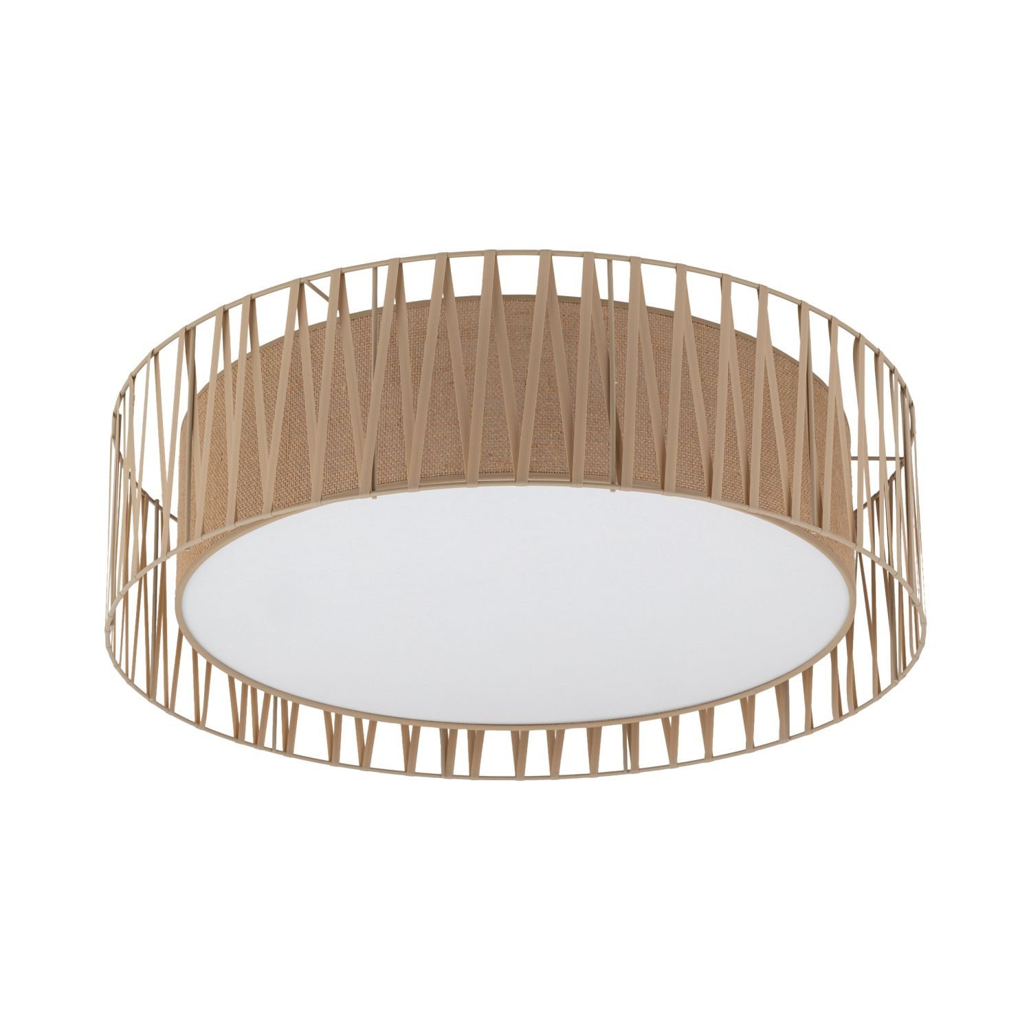 Licht-Erlebnisse Deckenleuchte MINA, ohne Leuchtmittel, Metall E27 Ø 72 cm Sandfarben rund Modern