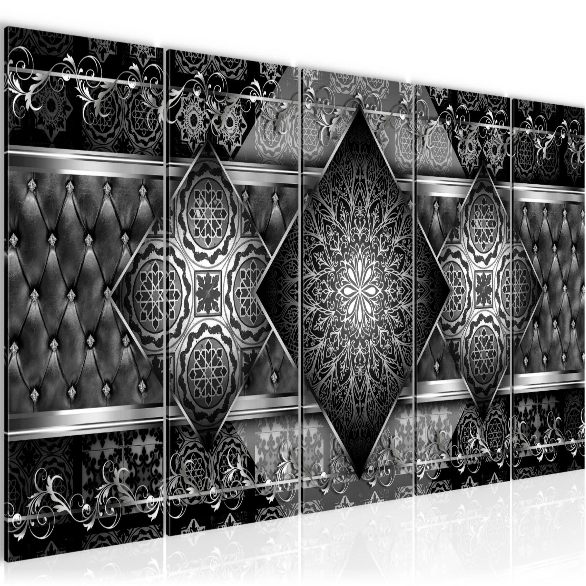 Runa Art Wandbild Abstrakt Mandala Schlafzimmer 5 Teilig Made in Germany 023555a, 200L x 80B cm