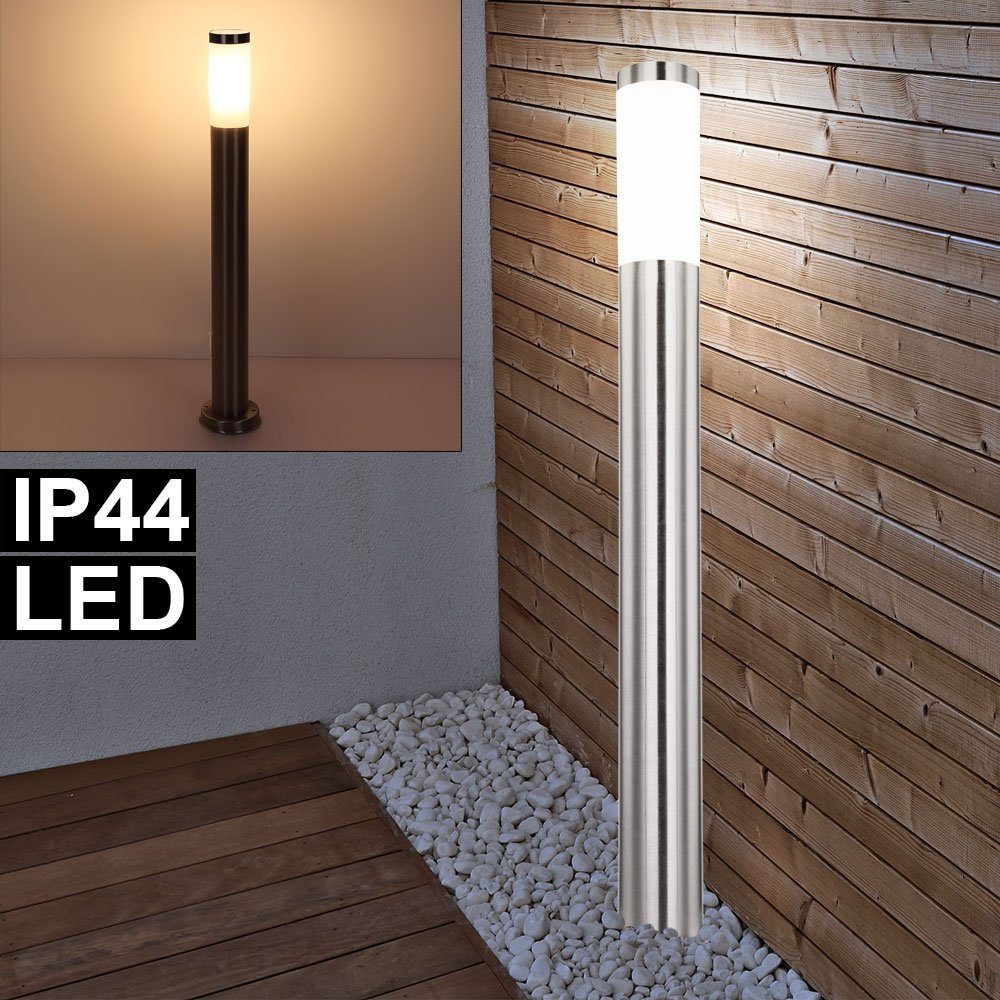 Sockelleuchte, Außen Sockel Leuchte Garten Steh Lampe weiß