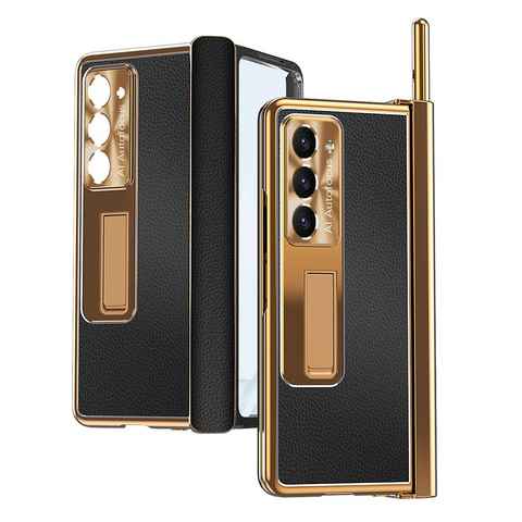 Orbeet Smartphone-Hülle Handyhülle Für Samsung Galaxy Z Fold5/4 Leder Gehärtetes Glas Hartcase