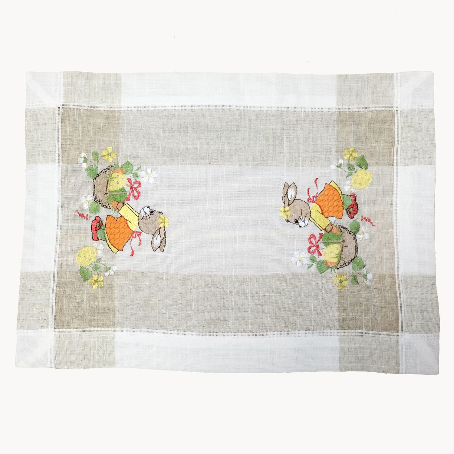 texpot Tischdecke Stickerei Hasenmädchen Frühling Ostern (1-tlg)