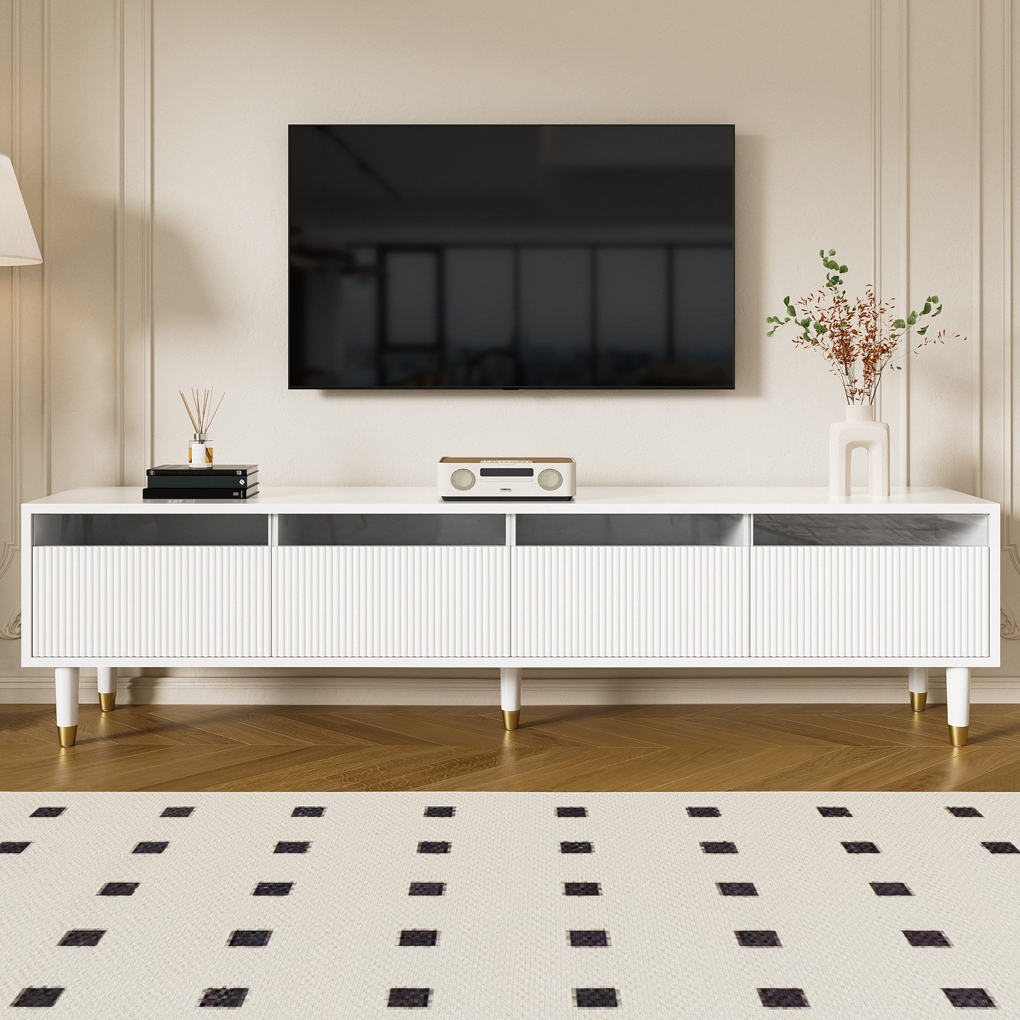 Ulife Lowboard TV-Schrank, Wohnzimmermöbel, TV-Board, große günstig online kaufen
