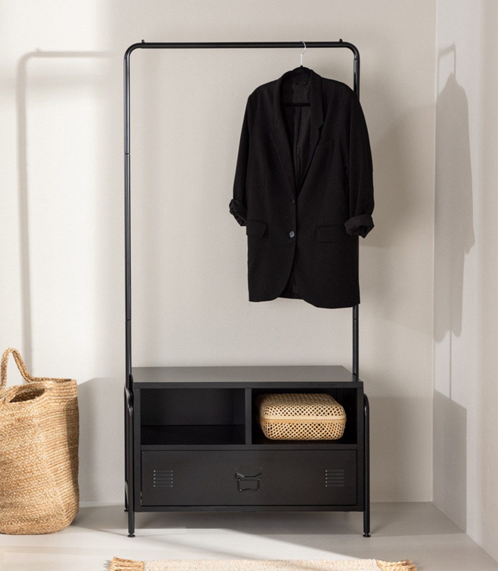 BOURGH Garderobenstange QUITO Garderobe 100x175cm - Kleiderständer in schwarz