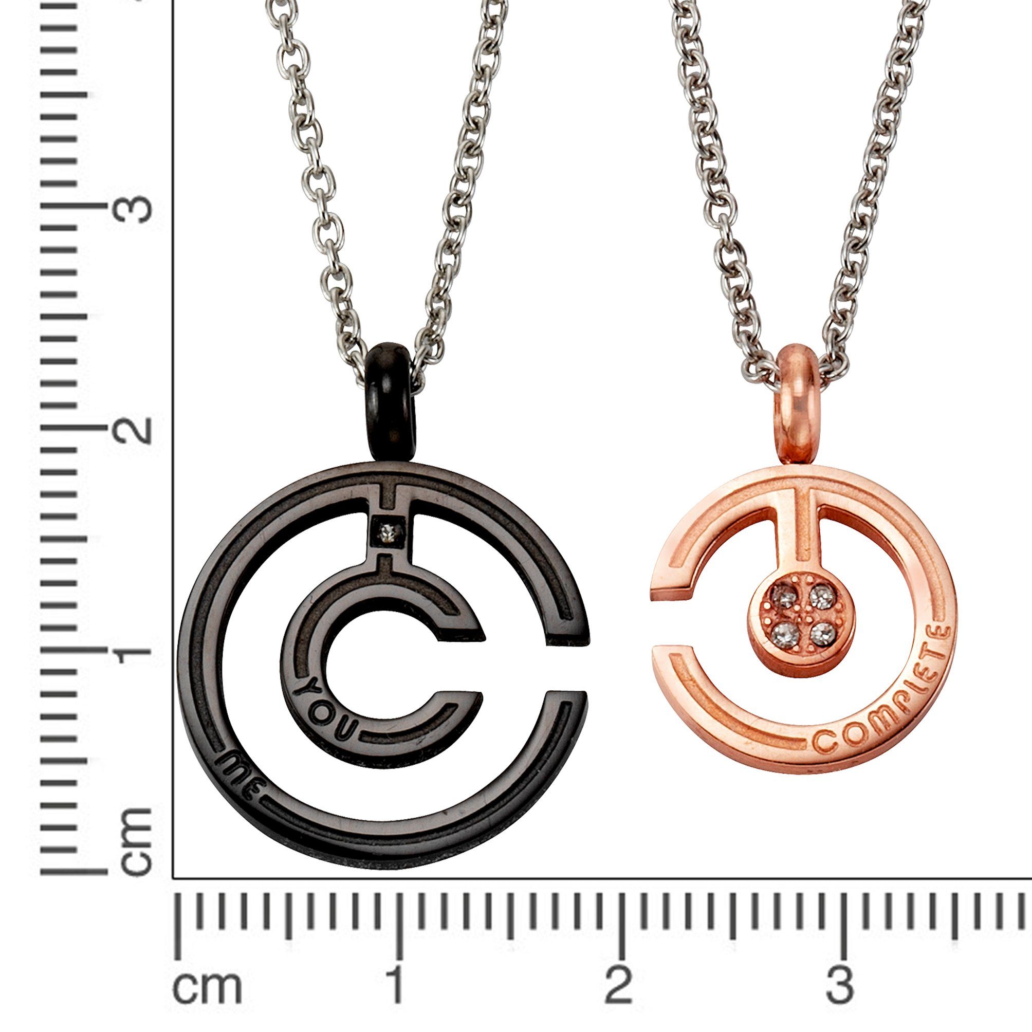 Firetti Schmuckset Multipack Schmuck Geschenk Halsketten LIEBE (4-tlg), mit Zirkonia (synth)