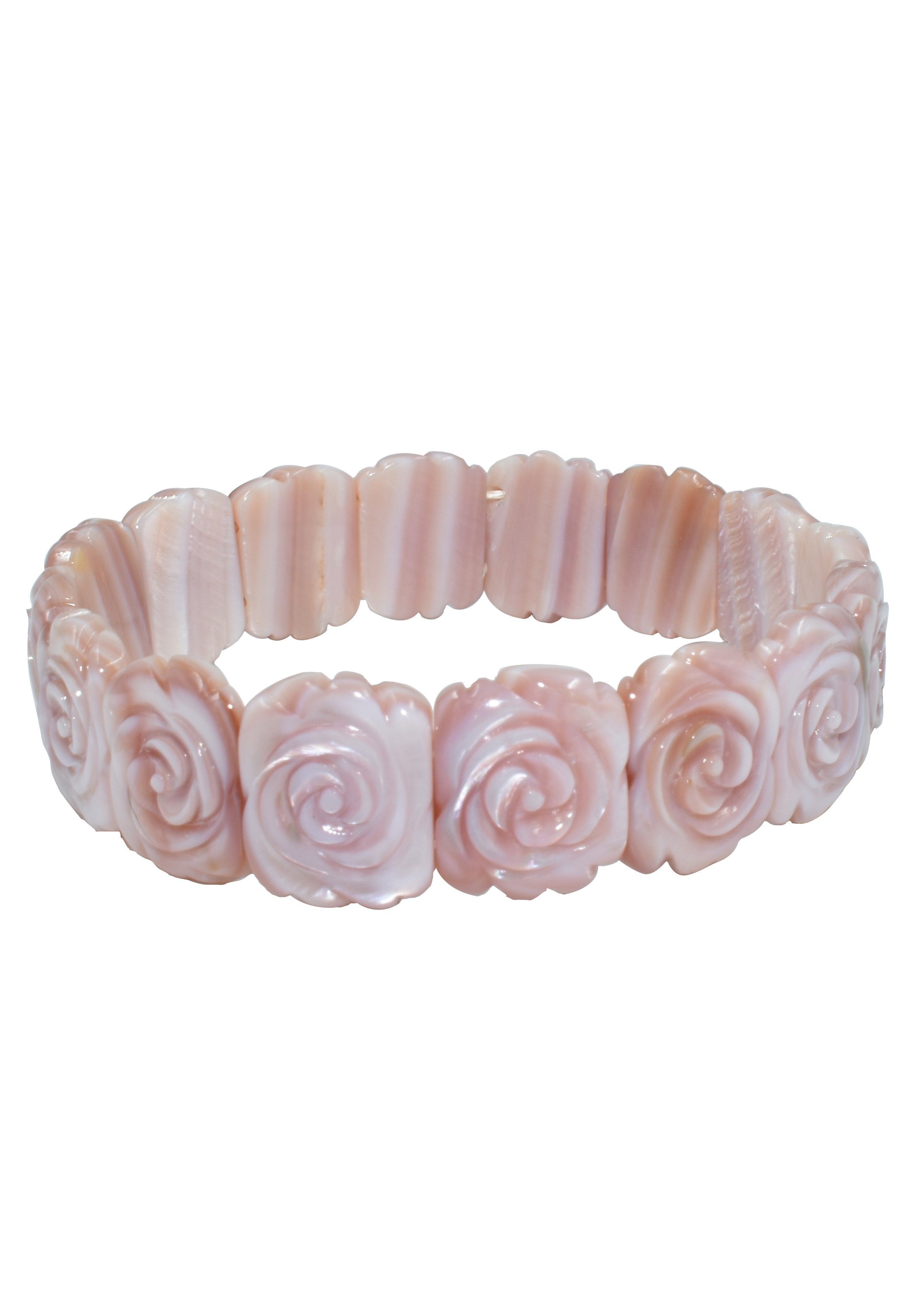 Firetti Armband Schmuck Geschenk Armschmuck Armkette Zugarmband "Rosen", Made in Germany - mit Perlmuscheln "Pinctada Maxima"