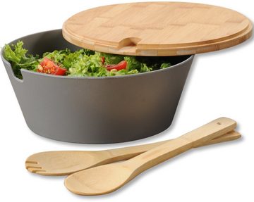 KESPER for kitchen & home Salatschüssel, Kunststoff, (Set), inkl. Deckel und Salatbesteck
