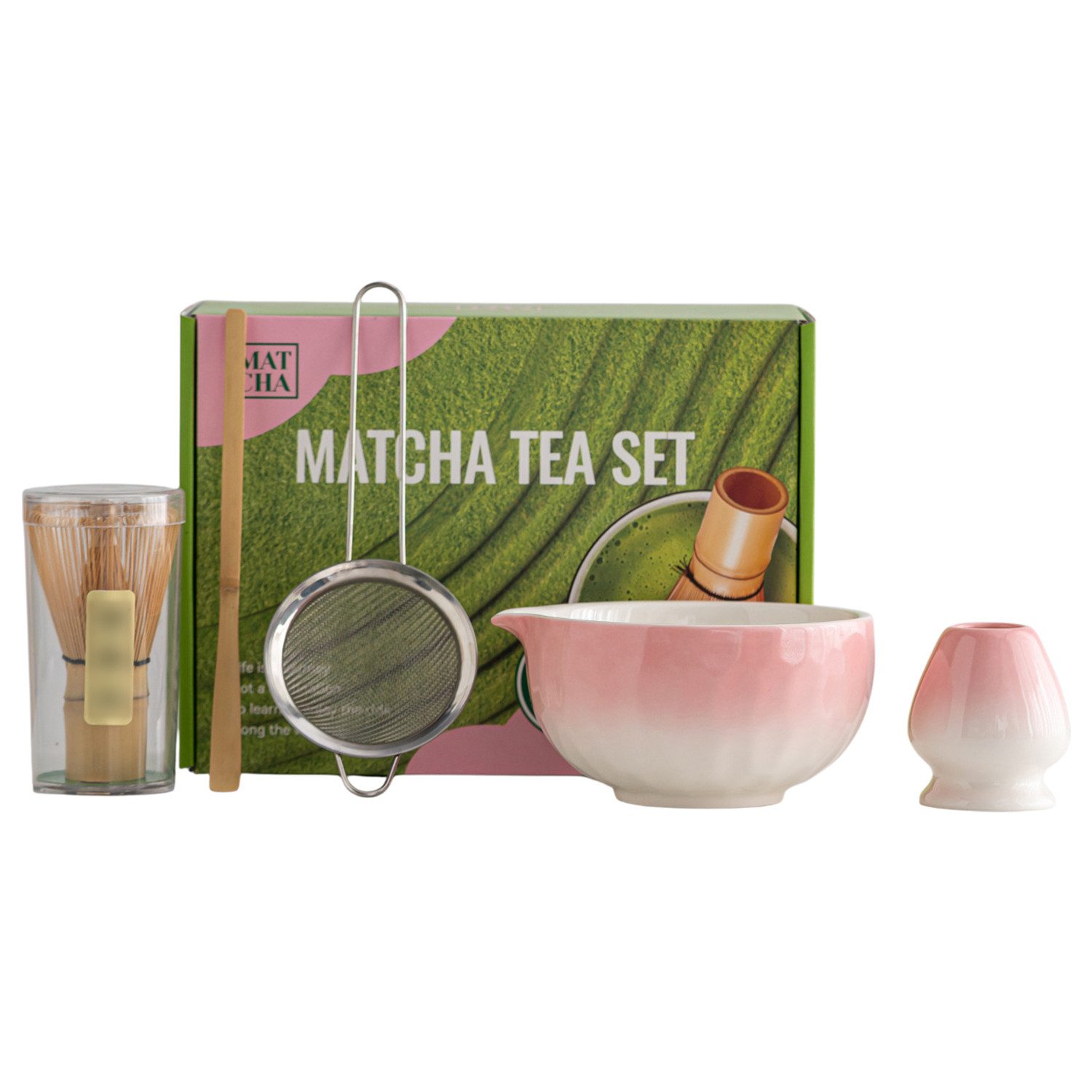 Refttenw Чайный сервиз Matcha Besen Set,Matcha-Schale aus Keramik,5 Stück