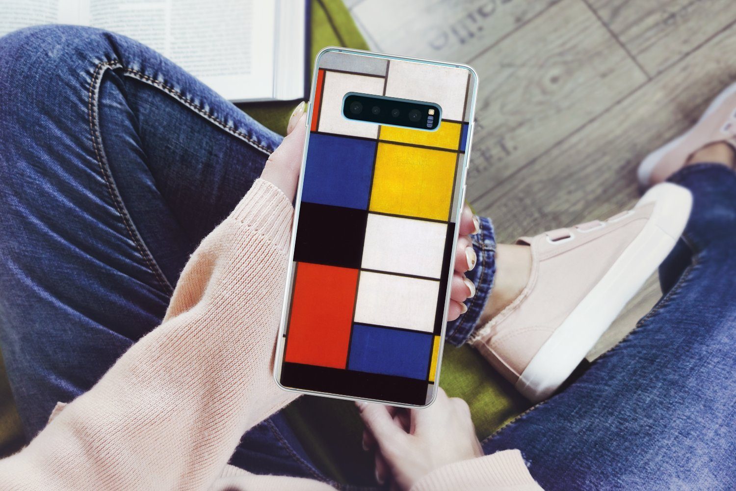 MuchoWow Handyhülle für Samsung Galaxy S10 Plus Komposition A - Piet Mondrian, Phone Case, Silikon, Schutzhülle Dünn