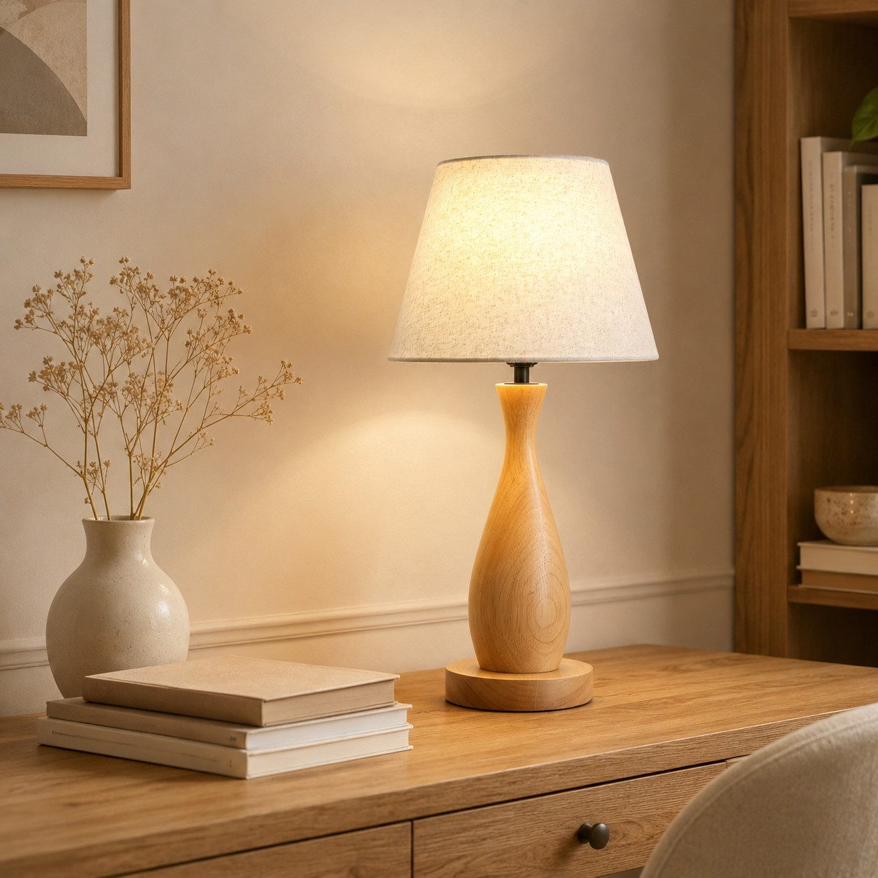 BlingBin Tischleuchte E27, schwarze Tischlampe mit beigefarbenem Leinenschirm moderne, max. 60 W, Ein-/Ausschalter, ohne Leuchtmittel, Kaltweiß, Warmweiß, Neutralweiß, Nachttischlampe, Kleine Tischlampe mit E27-Fassung
