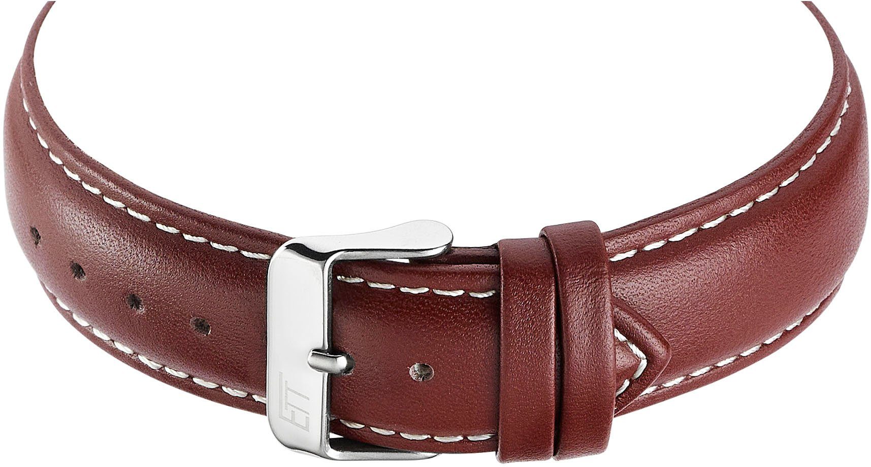 ETT Funkuhr Gobi EGS-11248-12L, Armbanduhr, Herrenuhr, Solar, Datum, Lederarmband