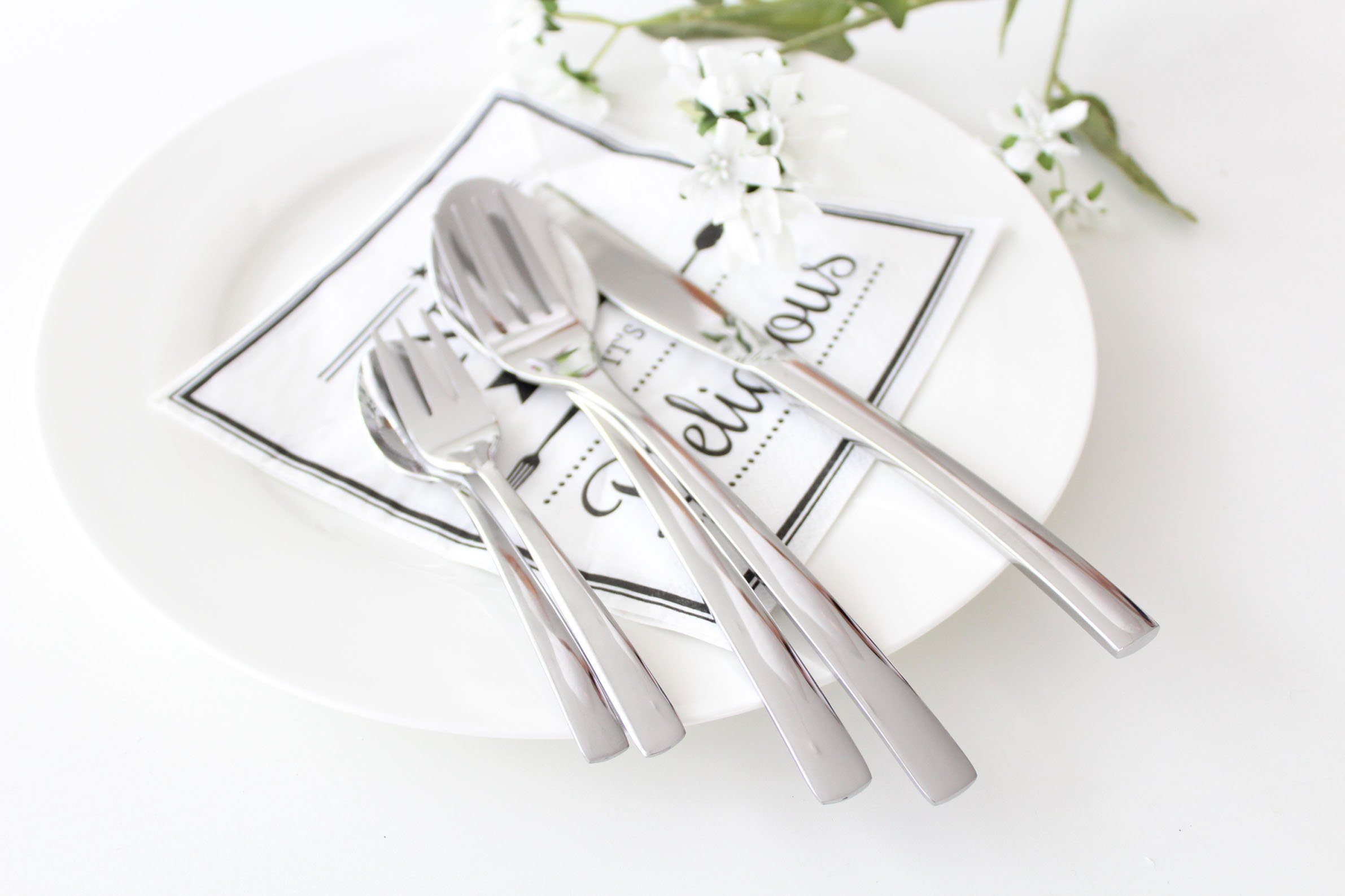 Mulex Besteck-Set Vermont (30-tlg), 6 Personen, Chromnickelstahl 18/10, chlichtes Design, stimmige Proportionen