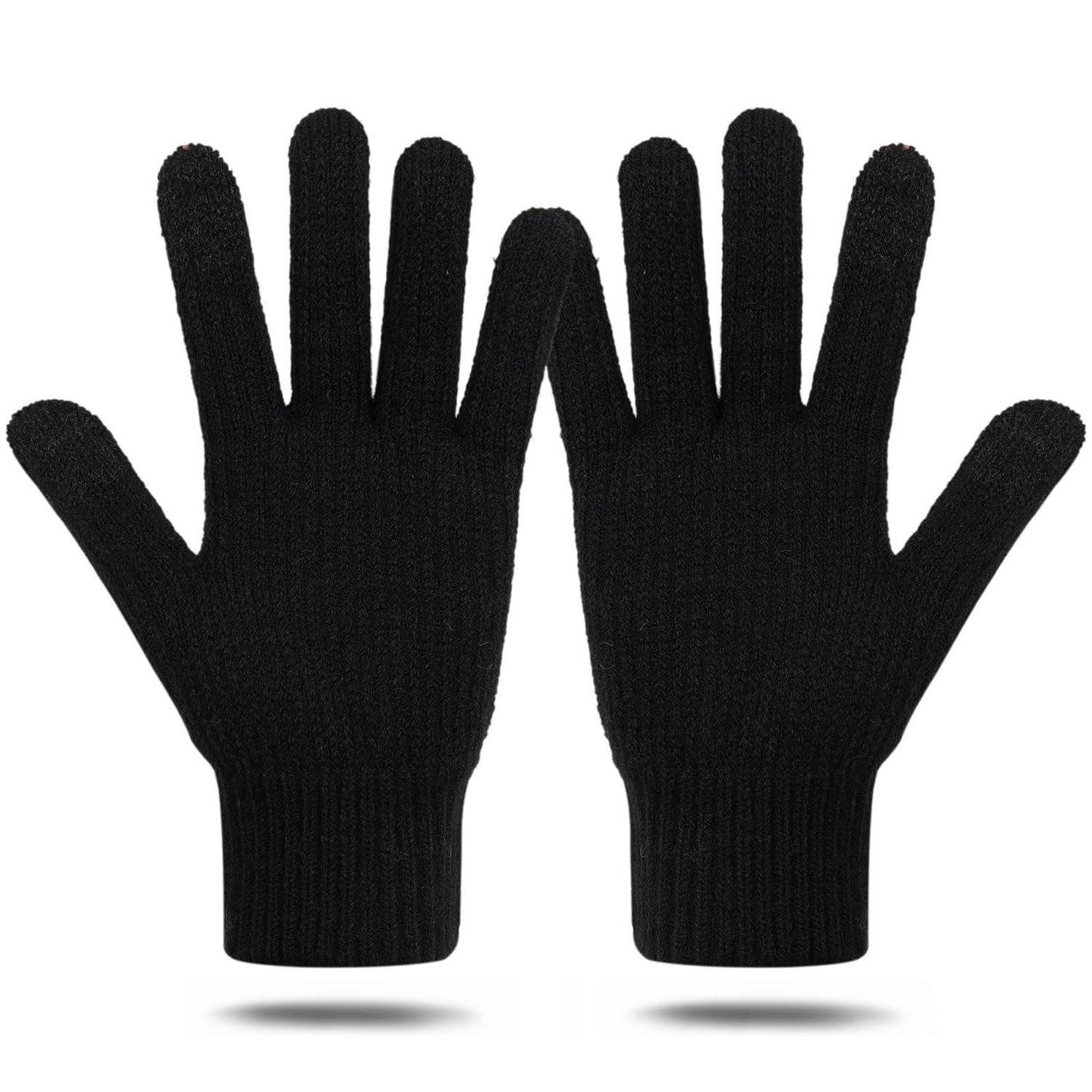 LuxusKollektion Thermohandschuhe Winterhandschuhe Damen Herren Touchscreen Schwarz (1-St)