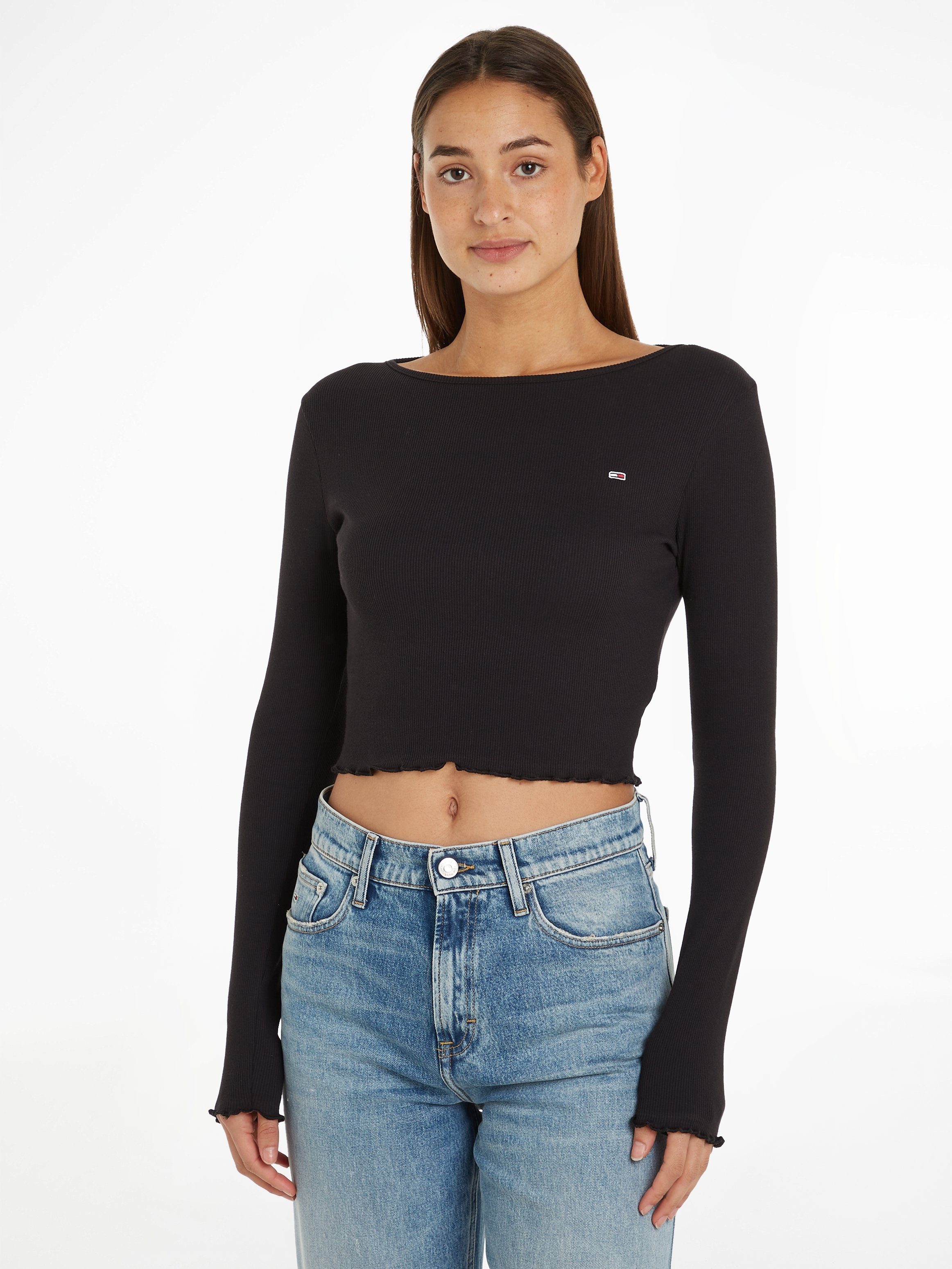 Tommy Jeans Crop-Top mit Logo-Prägung an der Brust