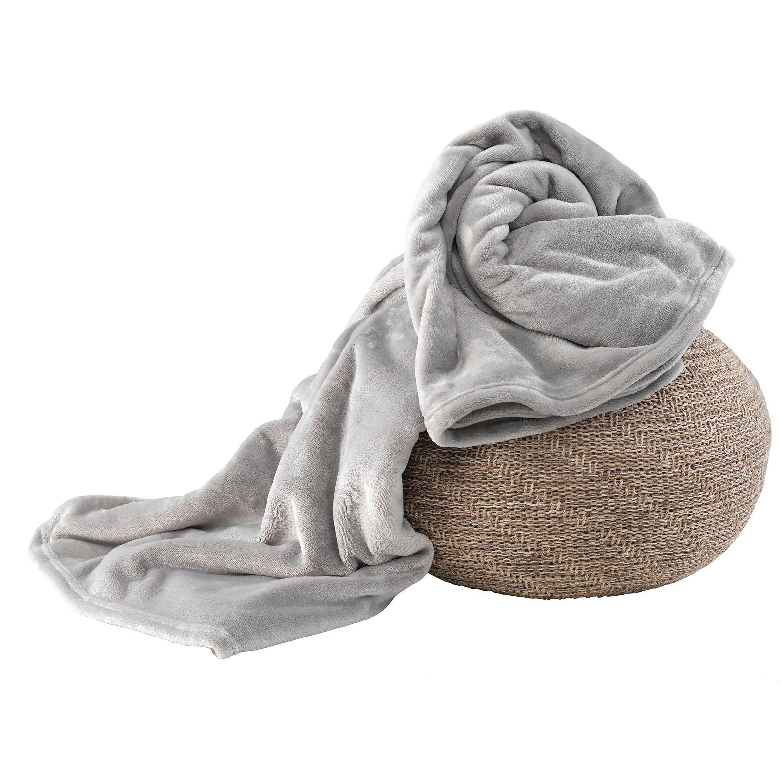 cm 200 Kuscheldecke, HTI-Living, Fleecedecke150 Wohndecke x Grau Tagesdecke