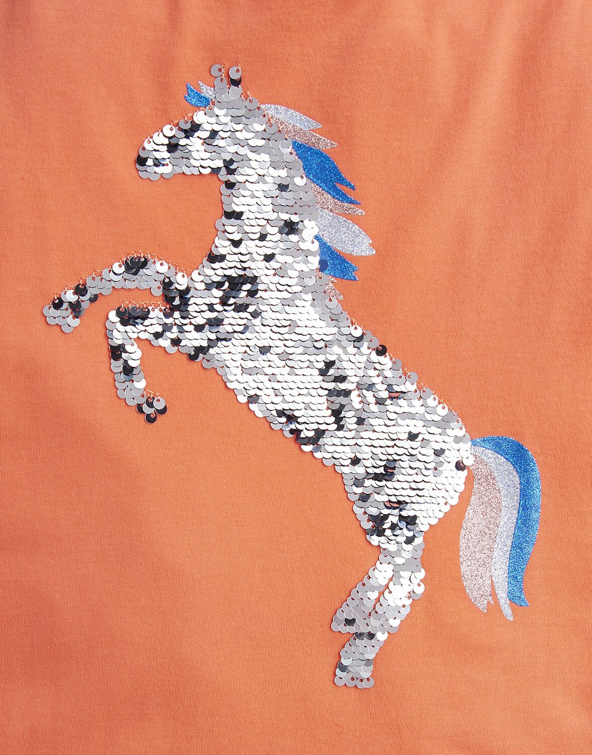 Tom Joule T-Shirt Tom Joule T-Shirt rosa mit Einhorn aus Wendepailletten