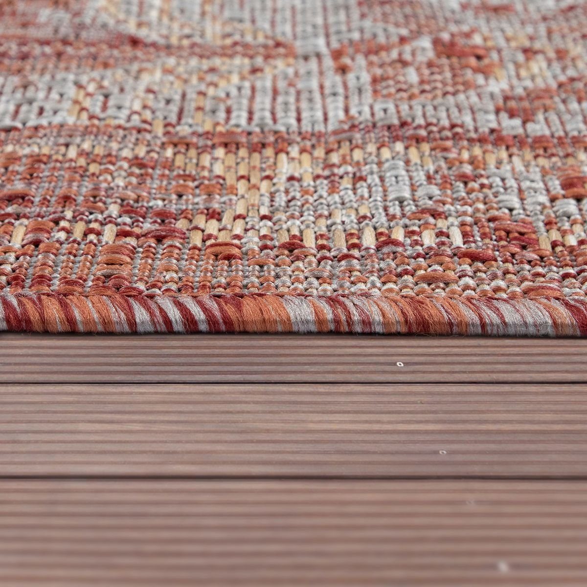 Outdoorteppich In- & Outdoor-Teppich Orient-Design Für In Terrasse Höhe: 8 mm Rot, rechteckig, Home, Und Mit Balkon TT