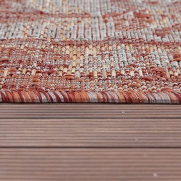 Outdoorteppich In- & Outdoor-Teppich Für Balkon Und Terrasse Mit Orient-Design In Rot, TT Home, Läufer, Höhe: 4 mm