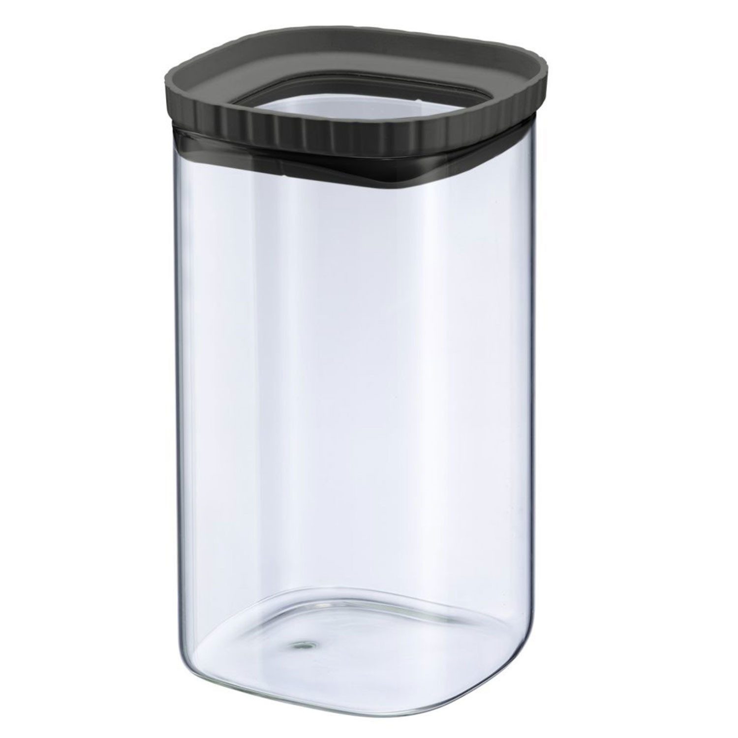 WESTMARK Vorratsdose aus Glas mit Silikondeckel, eckig, stapelbar, 1500 ml, Borosilikatglas, Silikon