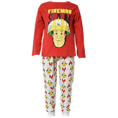 Feuerwehrmann Sam Pyjama »Feuerwehrmann Sam« (2 tlg) Kinder Schlafanzug Sam Jersey Pyjama Feuerwehrmann Sam Gr. 98-128 cm