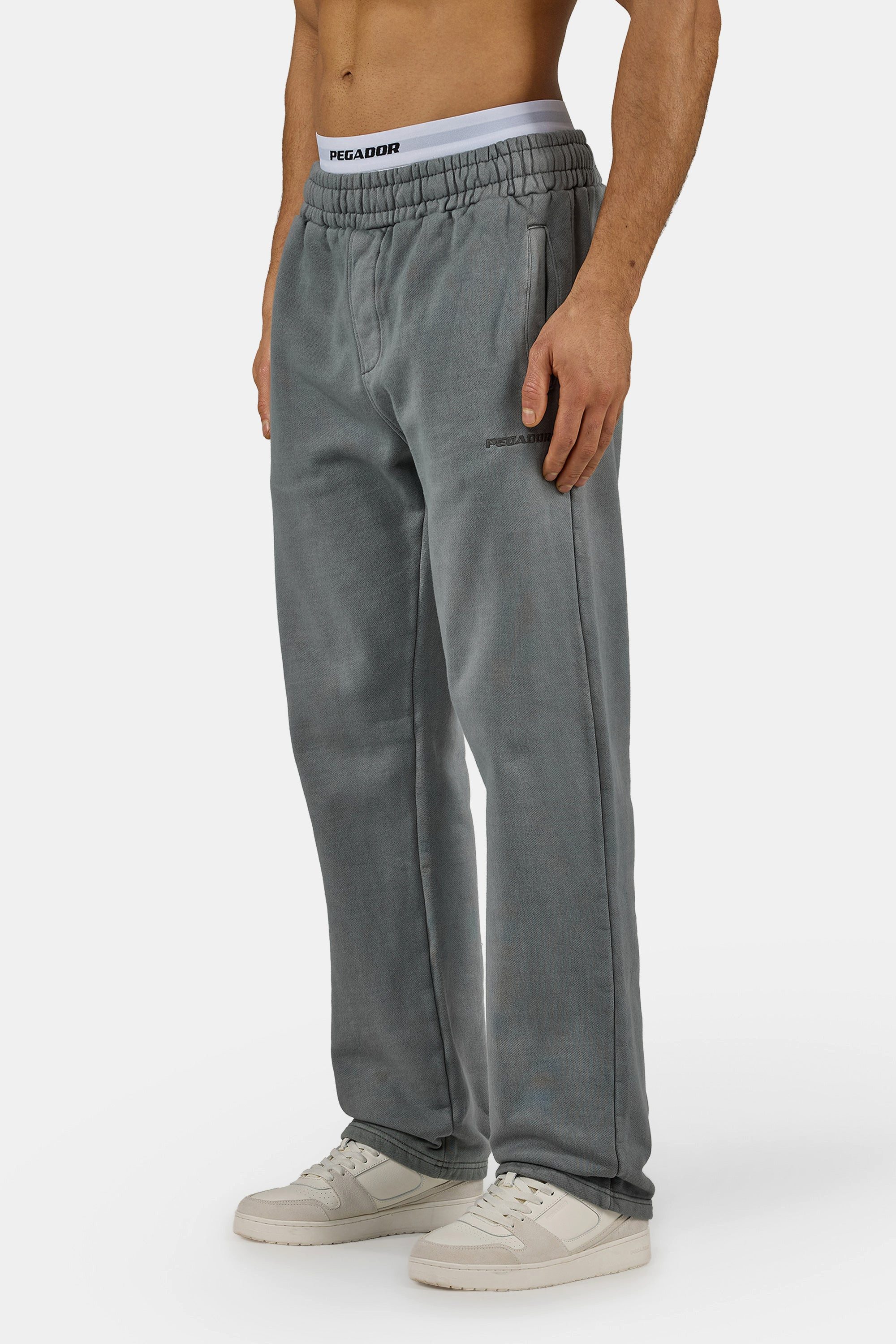 PEGADOR Sweathose Logo Wide Sweat Pants Baumwollmischung, weit