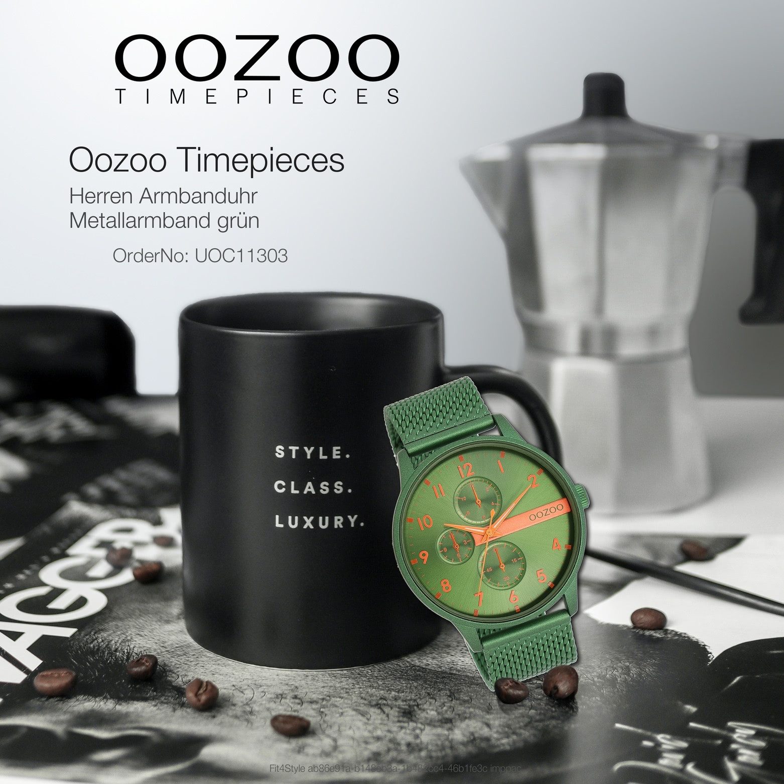 OOZOO Quarzuhr Oozoo Herren Armbanduhr Timepieces Analog, (Analoguhr), Herrenuhr rund, groß (ca. 45mm) Metallarmband, Fashion-Style