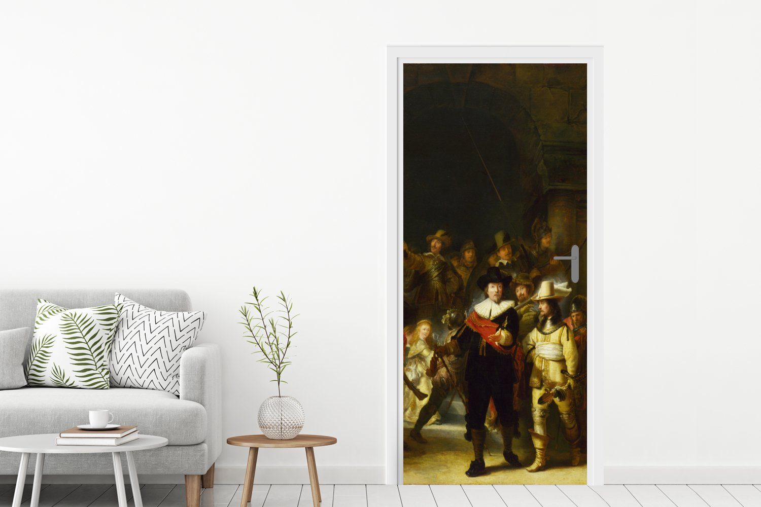 cm van für Tür, Nachtwache (1 MuchoWow Die 75x205 Türtapete - St), Türaufkleber, Matt, Rijn, bedruckt, Fototapete Rembrandt