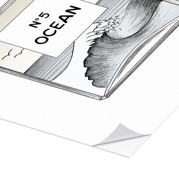 Posterlounge Wandfolie Barlena, Ocean N°5, Badezimmer Skandinavisch Illustration