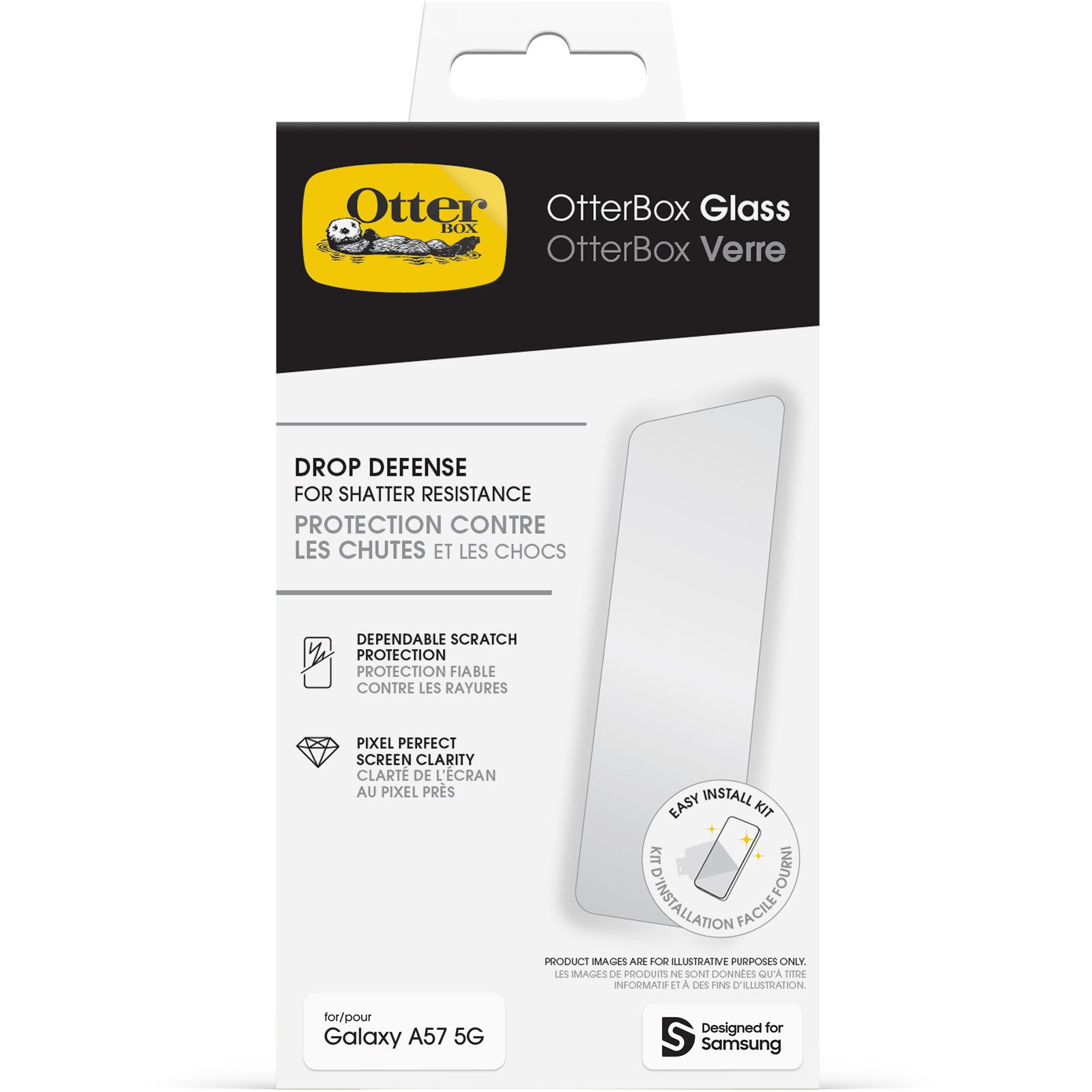 Otterbox Displayschutzglas Glass Screen Protector für Samsung Galaxy A57 5G, Displayschutzfolie, Schutzfolie, Bildschirmschutz, kratz- & stoßfest – Bild 4 von 4