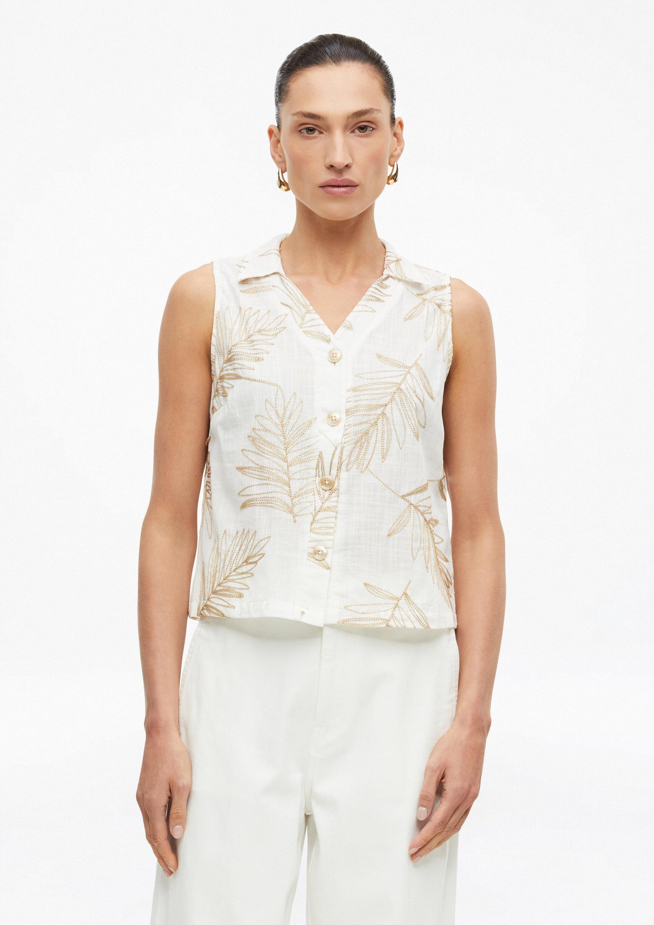 s.Oliver Blusentop Bluse Ärmellose Bluse mit Stickerei