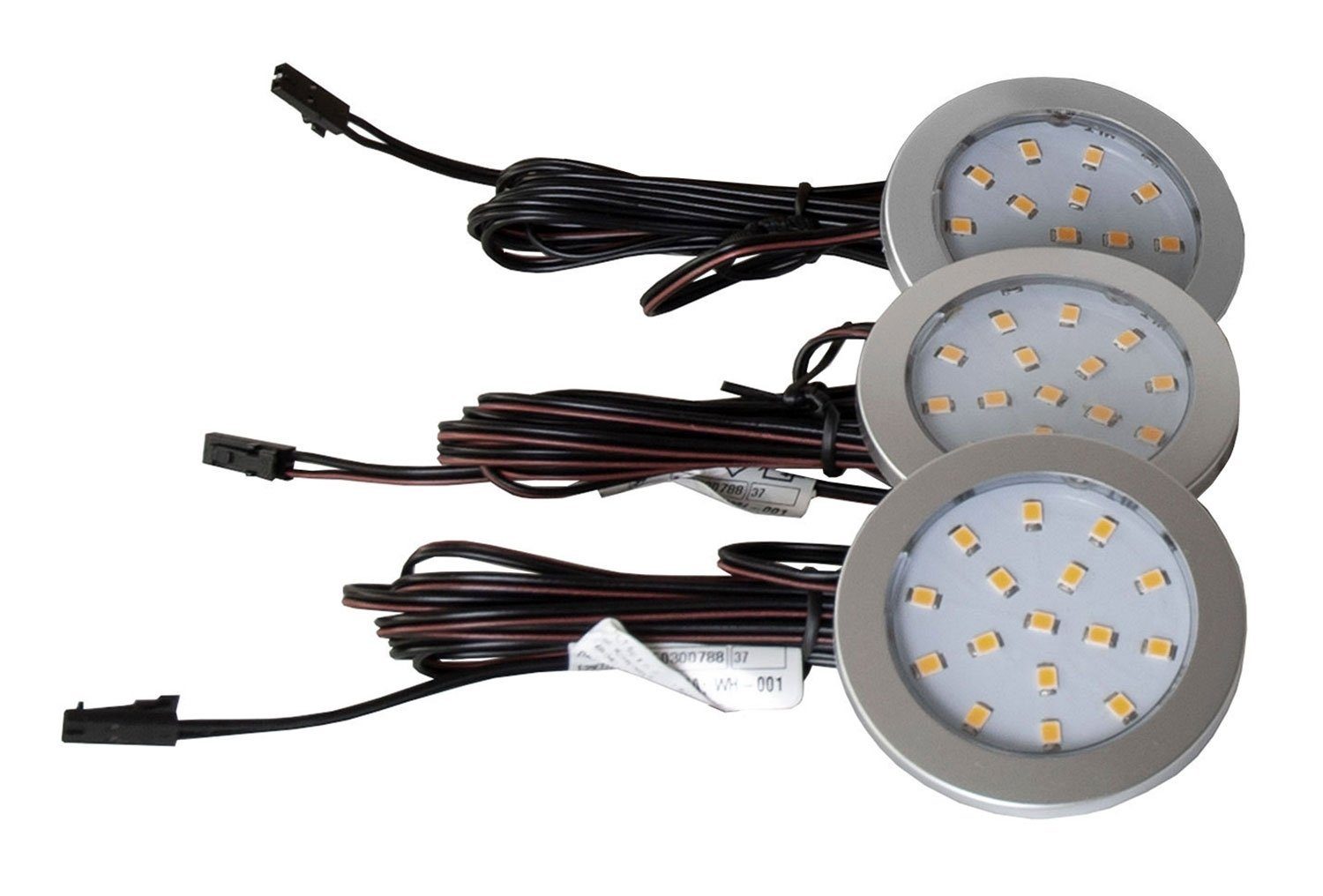 G+K Möbelvertriebs GmbH LED Schrankinnenraumbeleuchtung CANDRIA, Warmweiß, 3er Set, LED fest integriert, Warmweiß