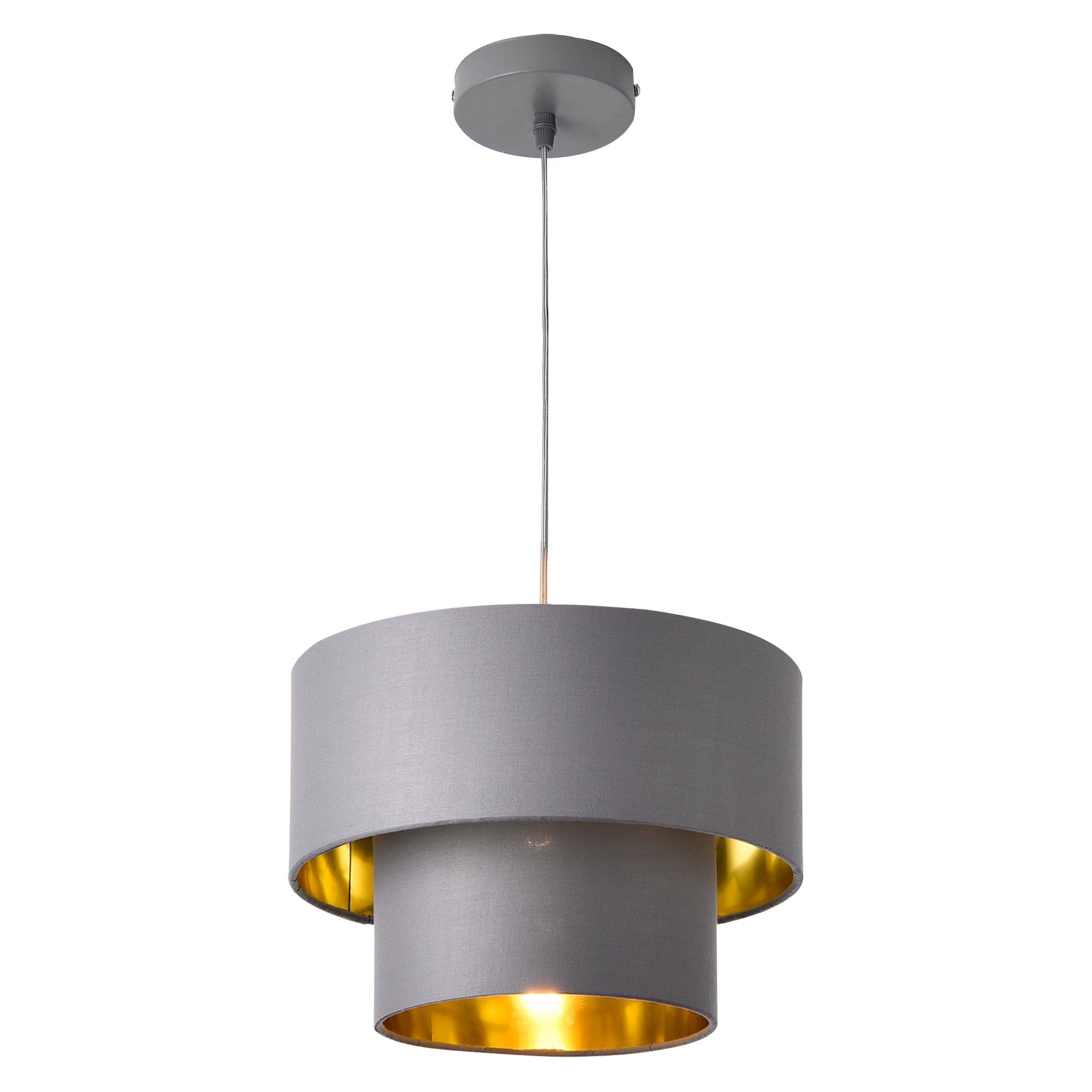 lux.pro Hängeleuchte, ohne Leuchtmittel, »Lopar« Deckenleuchte Pendelleuchte 30cm grau/gold