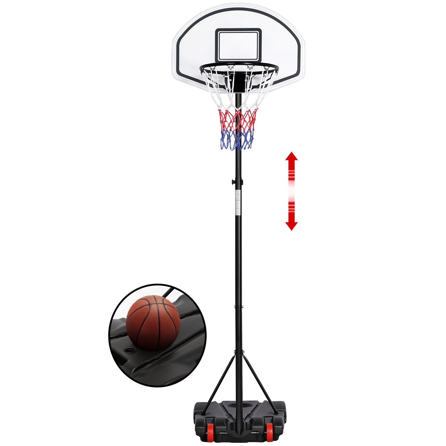 Yaheetech mit Tragbar Basketballkorb Basketballständer, Korbanlage Schwarz Ständer