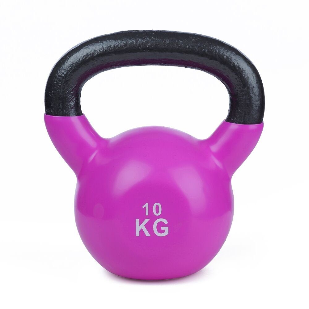 Sport-Thieme Kettlebell Kettlebell Vinyl, Trainiert Ausdauer, Koordination und Beweglichkeit 10 kg, Lila